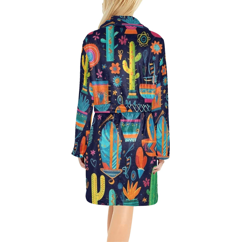Crazy Cactus Lady Western Bath Robe