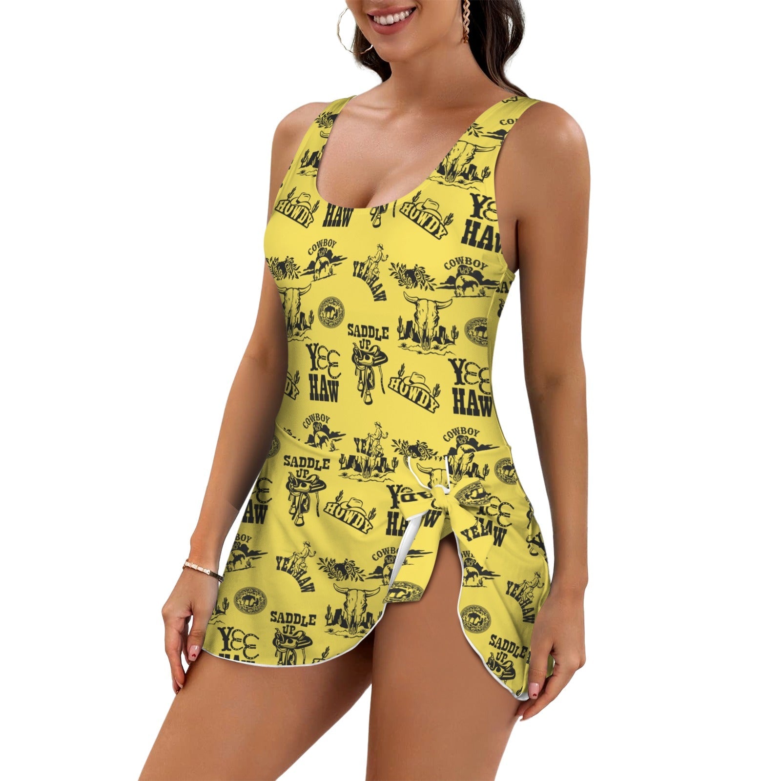 Cowgirl Graphics Skirted One Piece Swim Suit