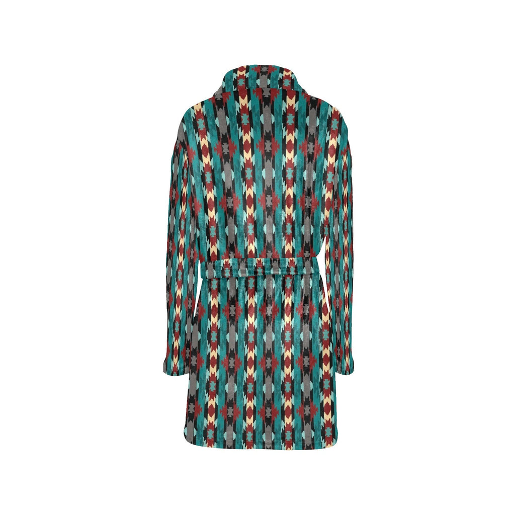 Teal Aztec Women's Western Robe