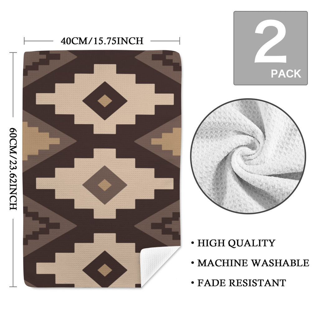 Earth Aztec Set of 2 Dish Towels Kitchen Towel Made in America