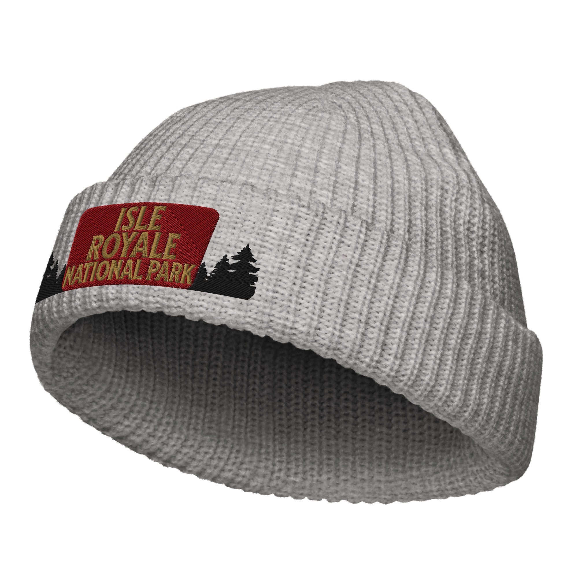 Isle Royale National Park Sign Embroidered Fisherman Style Beanie