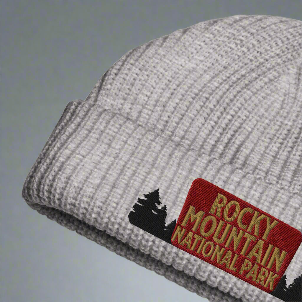 Rocky Mountain National Park Sign Embroidered Beanie