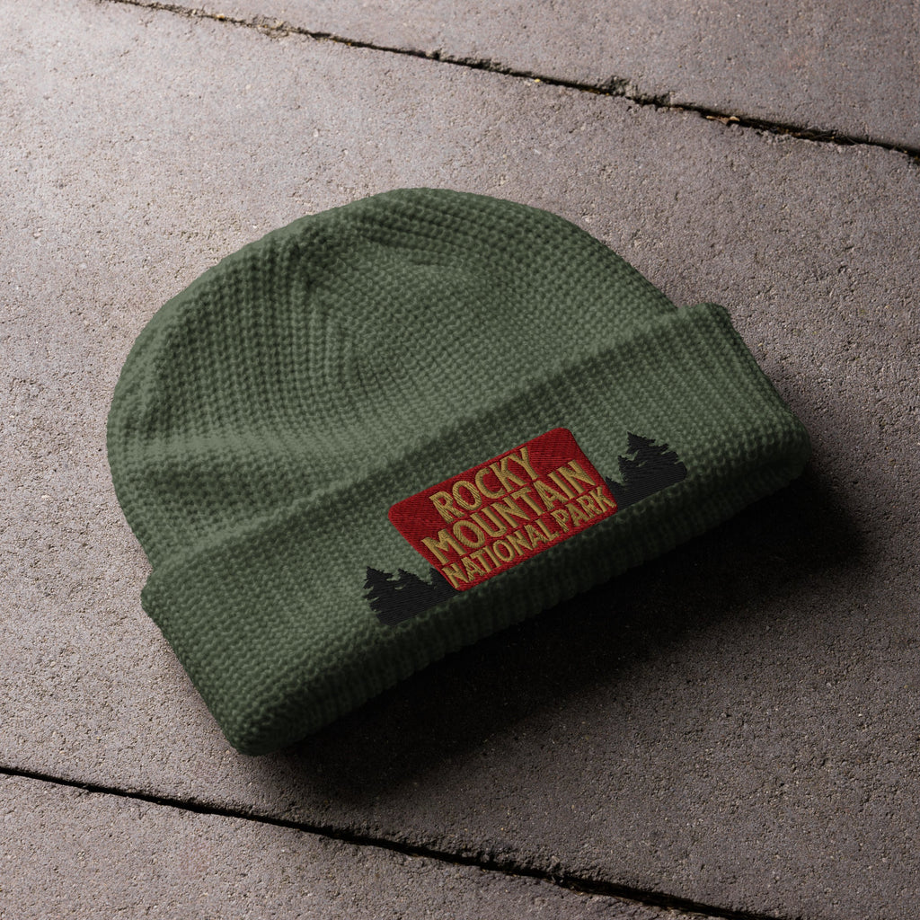 Rocky Mountain National Park Sign Embroidered Beanie