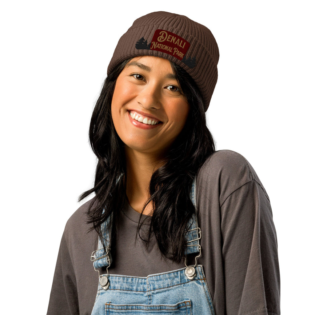 Denali National Park Sign Embroidered Beanie