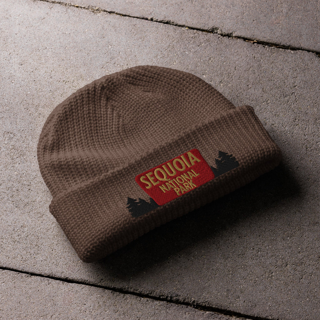 Sequoia National Park Sign Embroidered Beanie