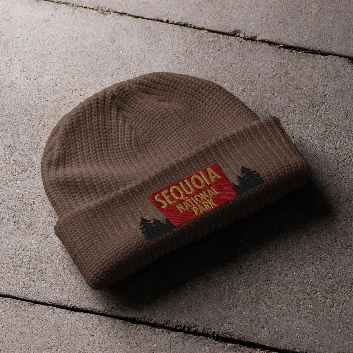 Sequoia National Park Sign Embroidered Beanie