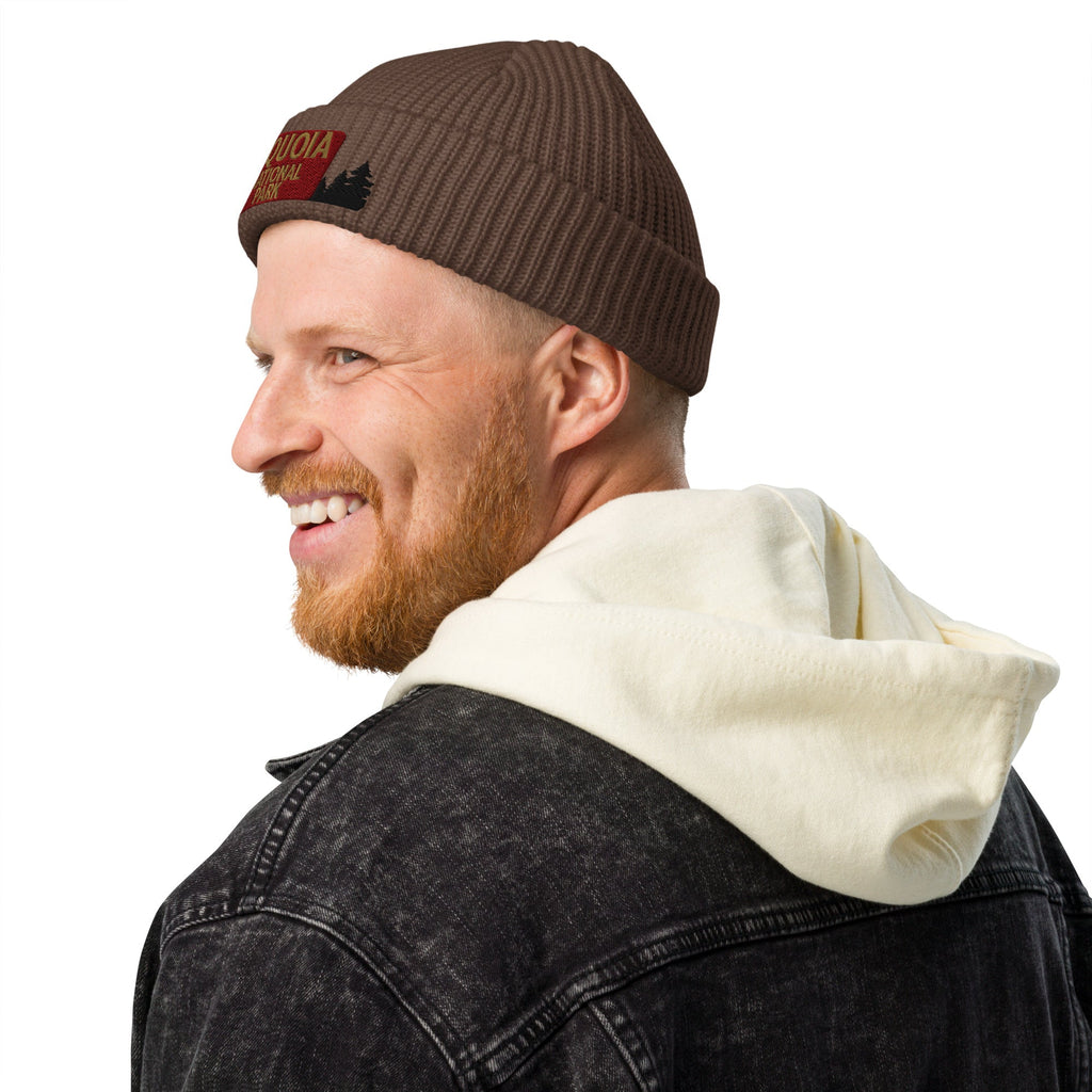 Sequoia National Park Sign Embroidered Beanie