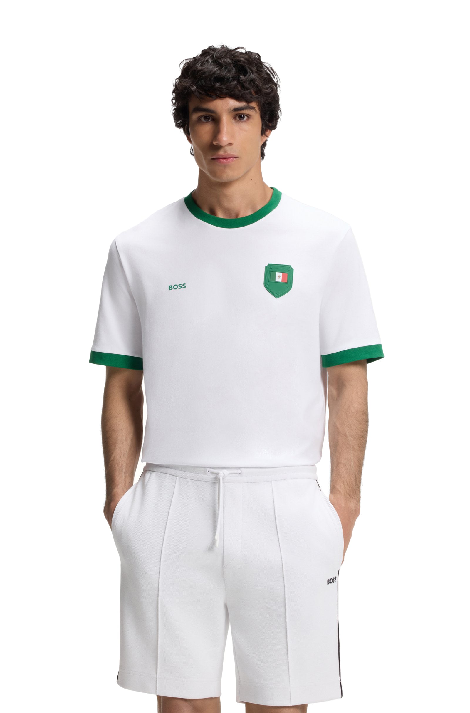 Boss Green Mexico Cotton Stretch Tee - White