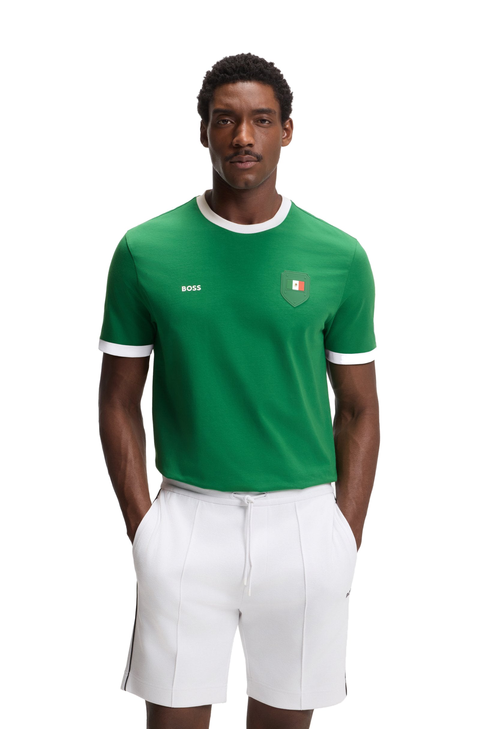 Boss Green Mexico Cotton Stretch Tee - Green