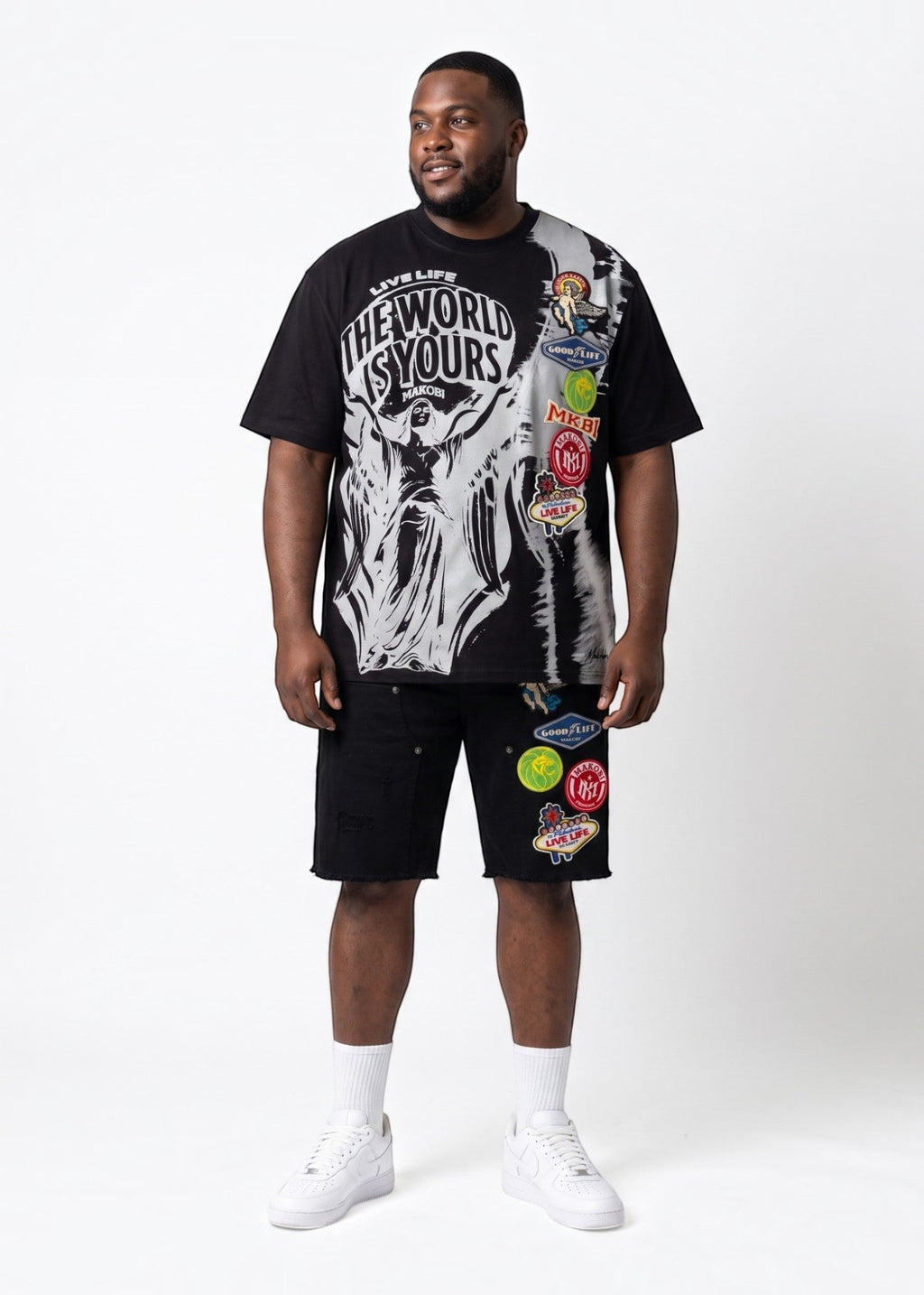 M941 Mondo Patch Denim Shorts - Black (NOT SOLD SEPARATELY - Add M441 to your Cart)