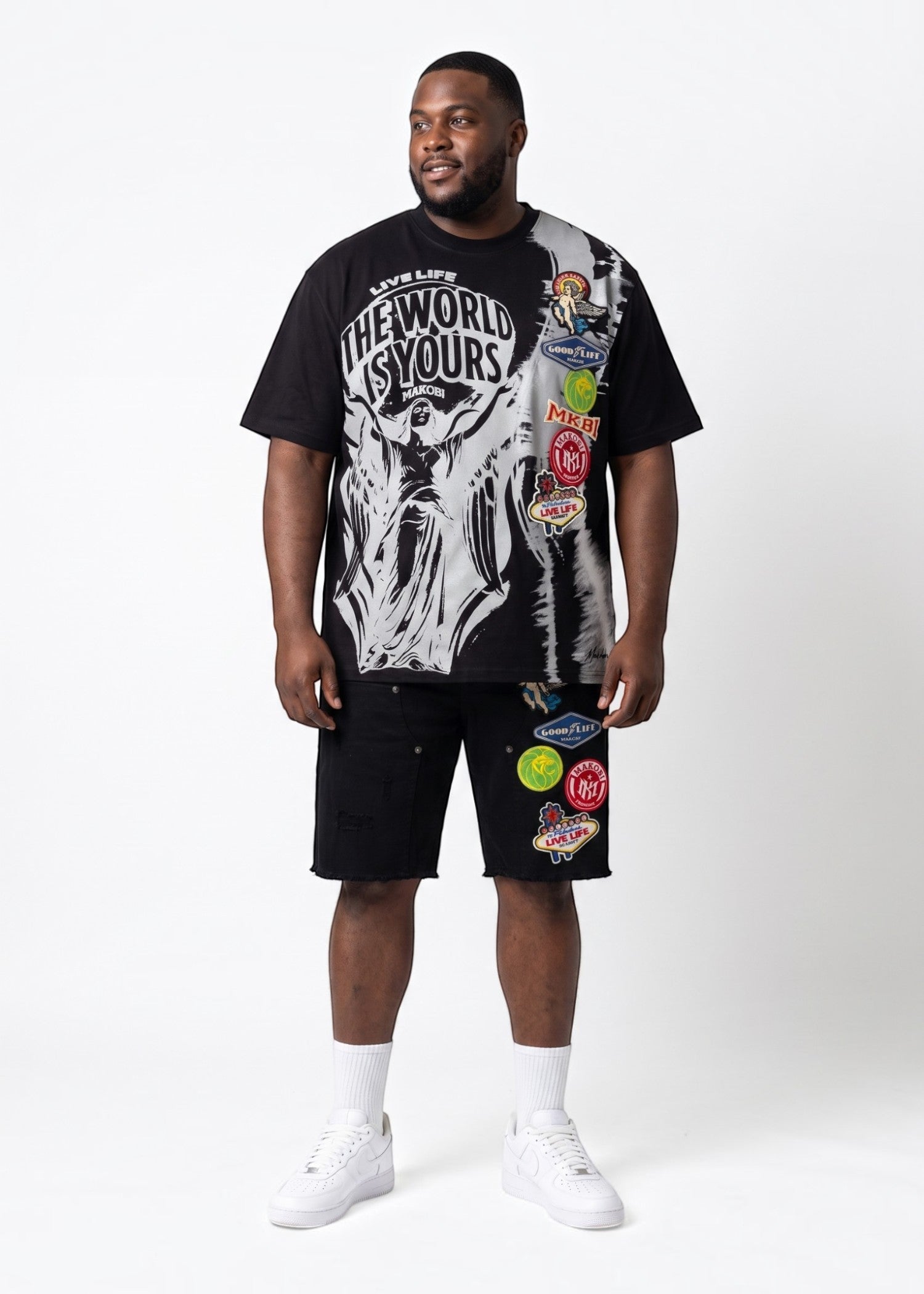M941 Mondo Patch Denim Shorts - Black (NOT SOLD SEPARATELY - Add M441 to your Cart)