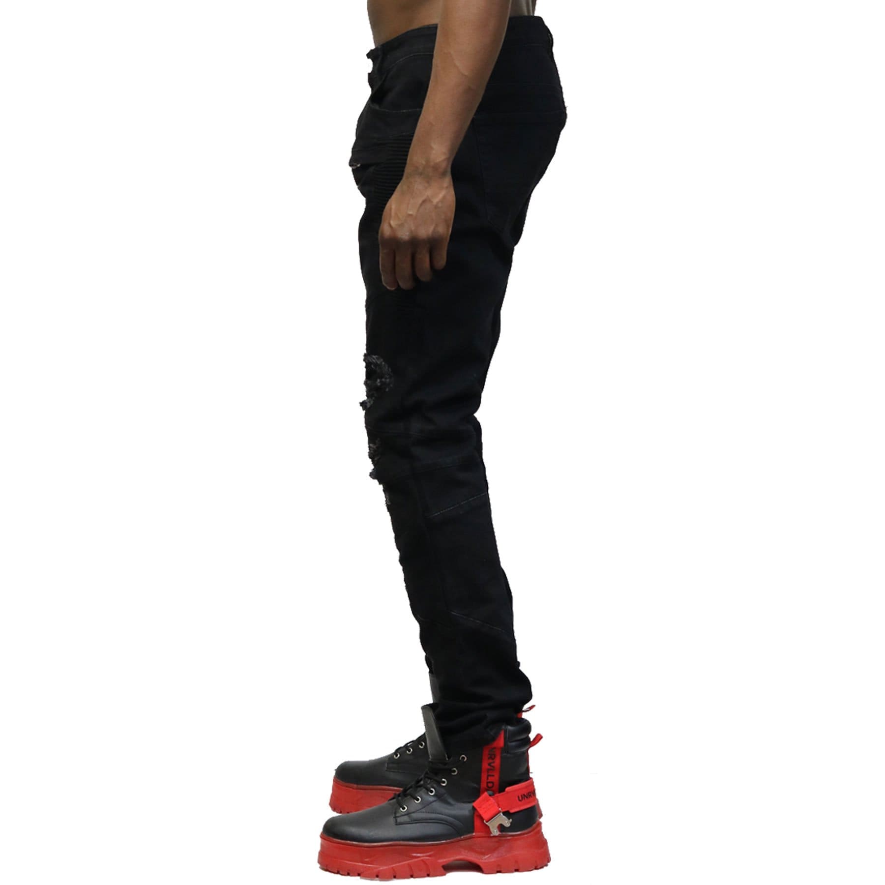 Limo Premium Washed Skinny Black Denim Pants