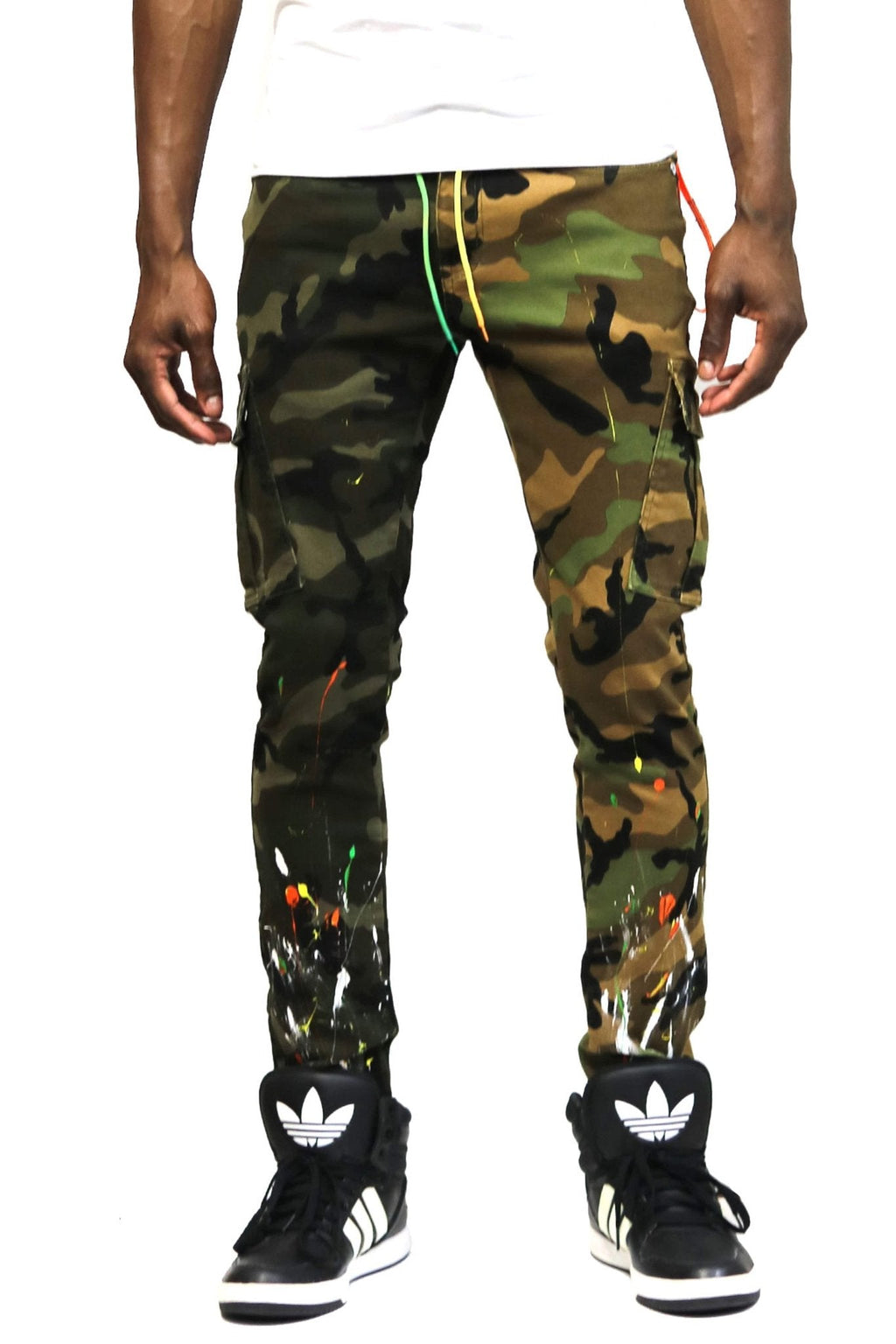 Wildstone Limited Premium Washed Mixed Camo Half and Half Skinny Twill Pants.