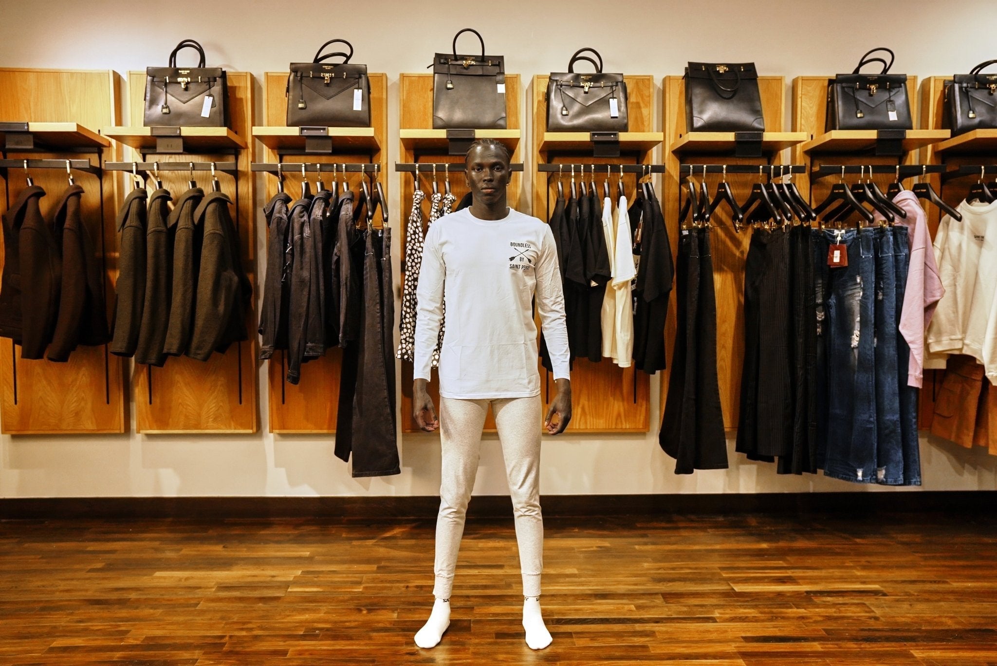 Long Sleeve Crewneck White T-Shirt