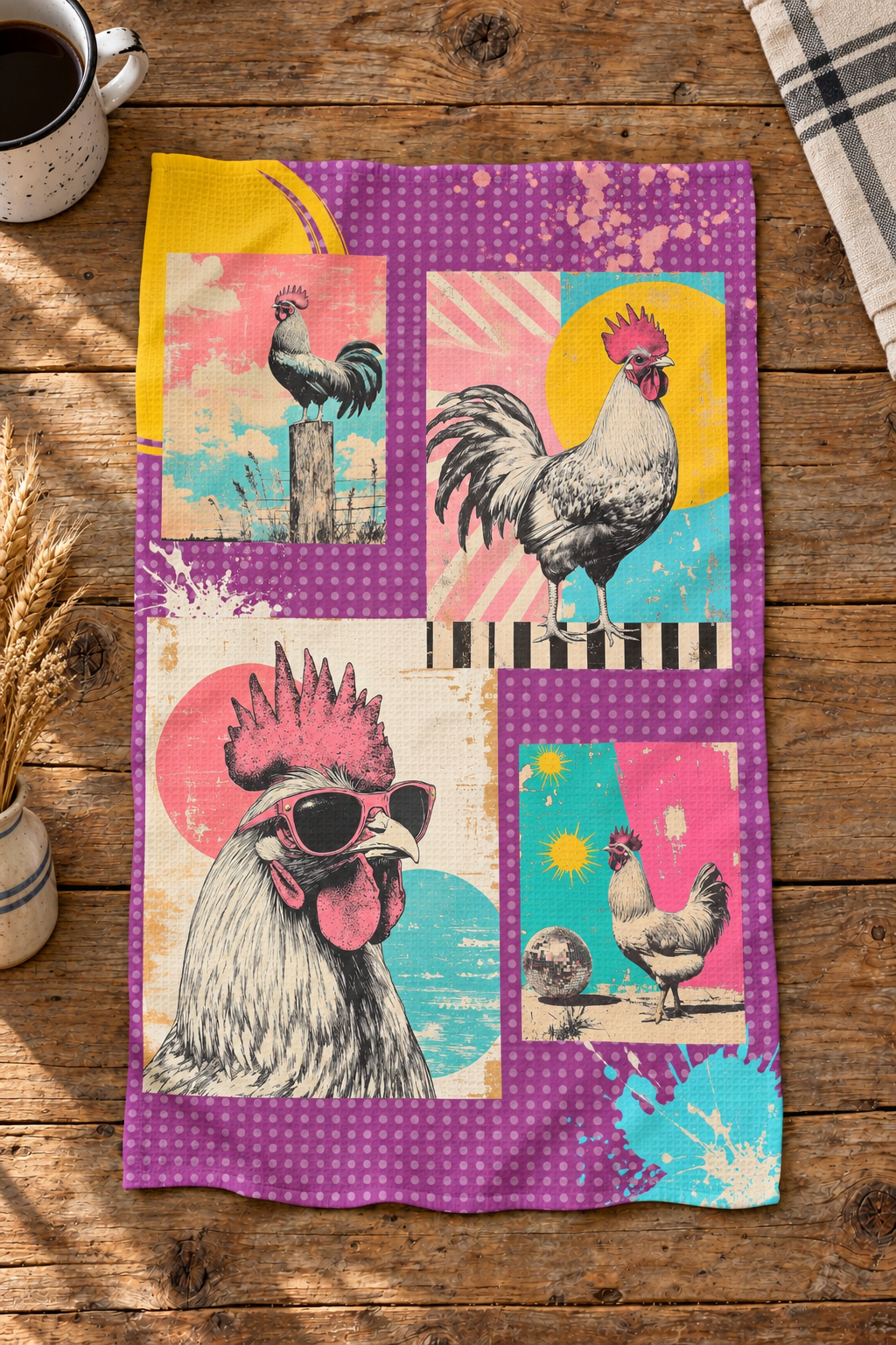 Baha Ranch Set of 2 (same) Chicken Days Kitchen Towels Made in America
