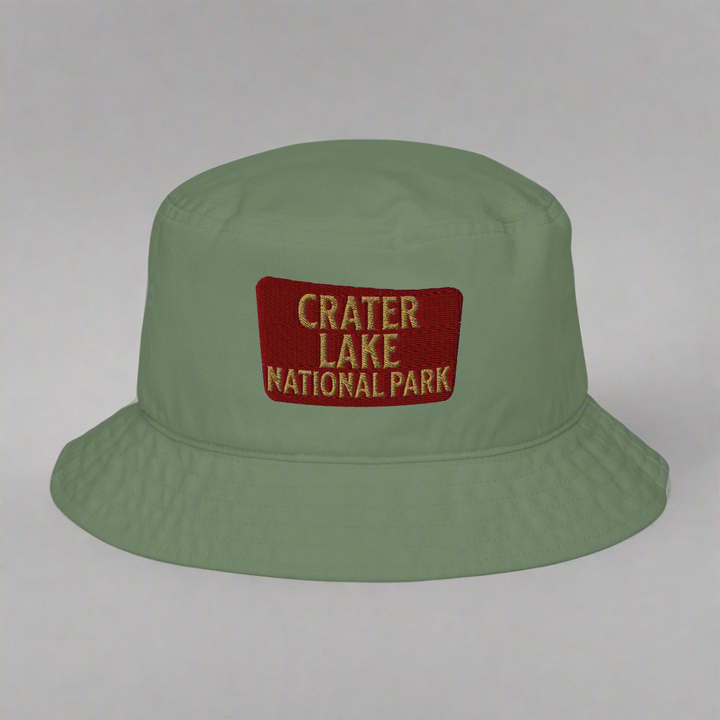 Crater Lake National Park Sign Organic Bucket Hat