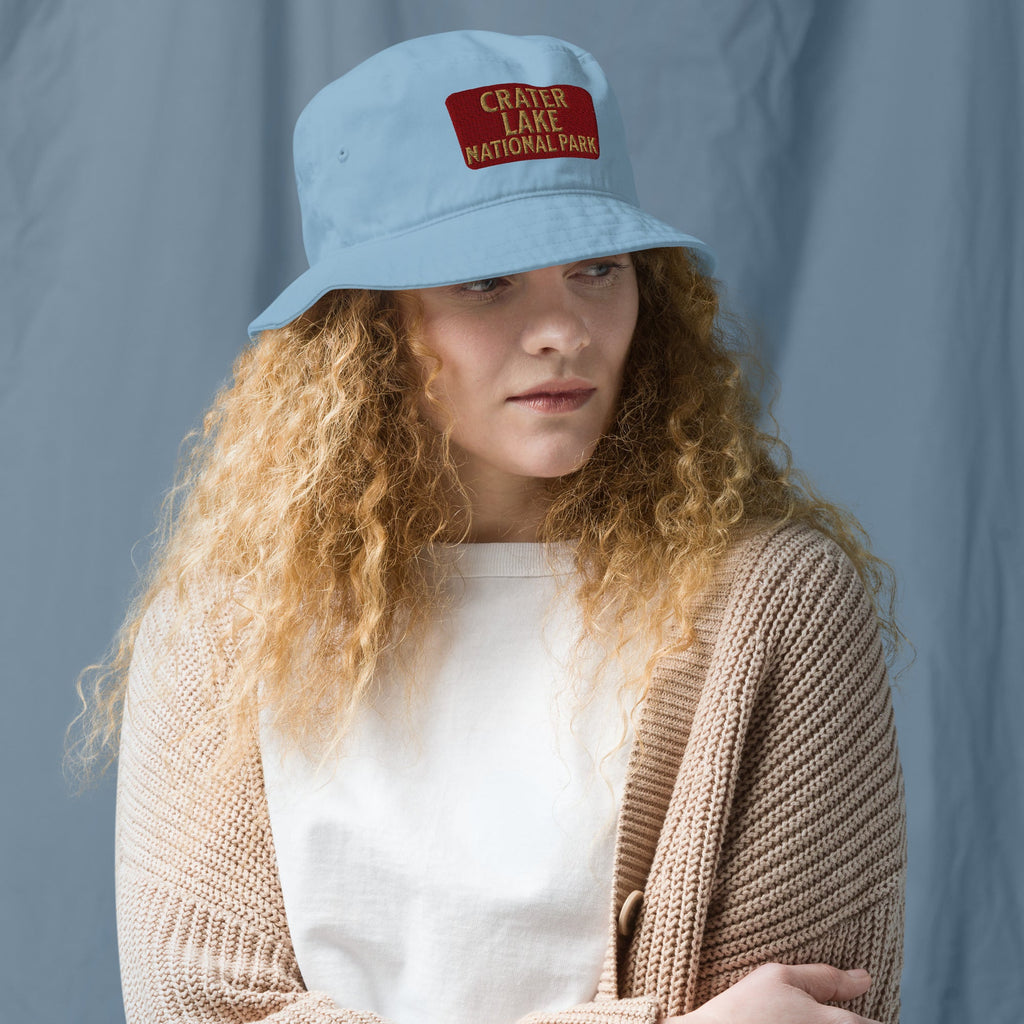 Crater Lake National Park Sign Organic Bucket Hat