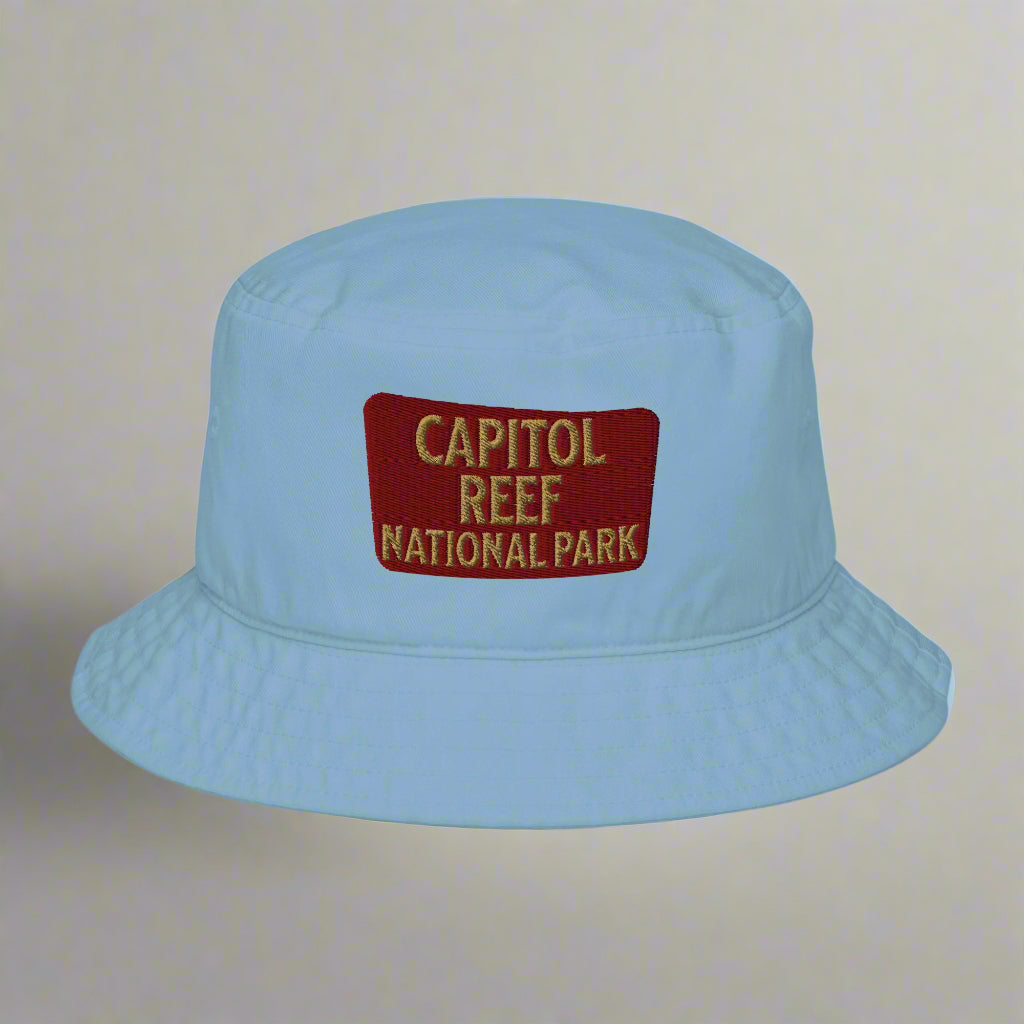 Capitol Reef National Park Sign Organic Cotton Embroidered Bucket Hat