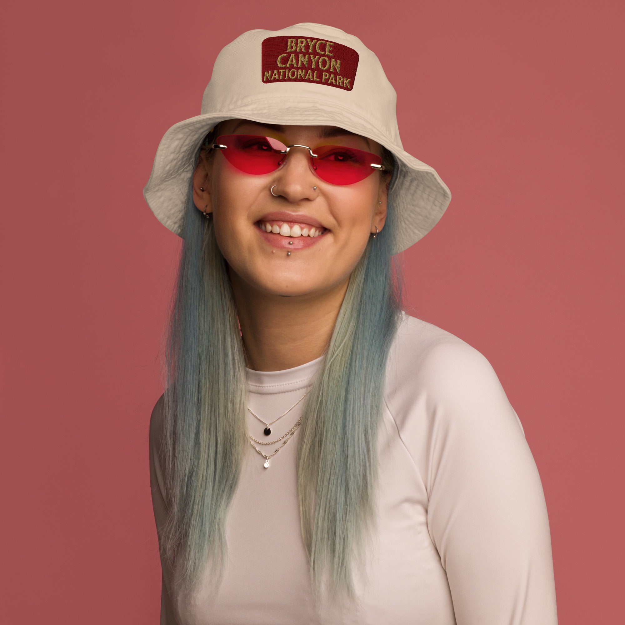 Bryce Canyon National Park Sign Embroidered Organic Bucket Hat
