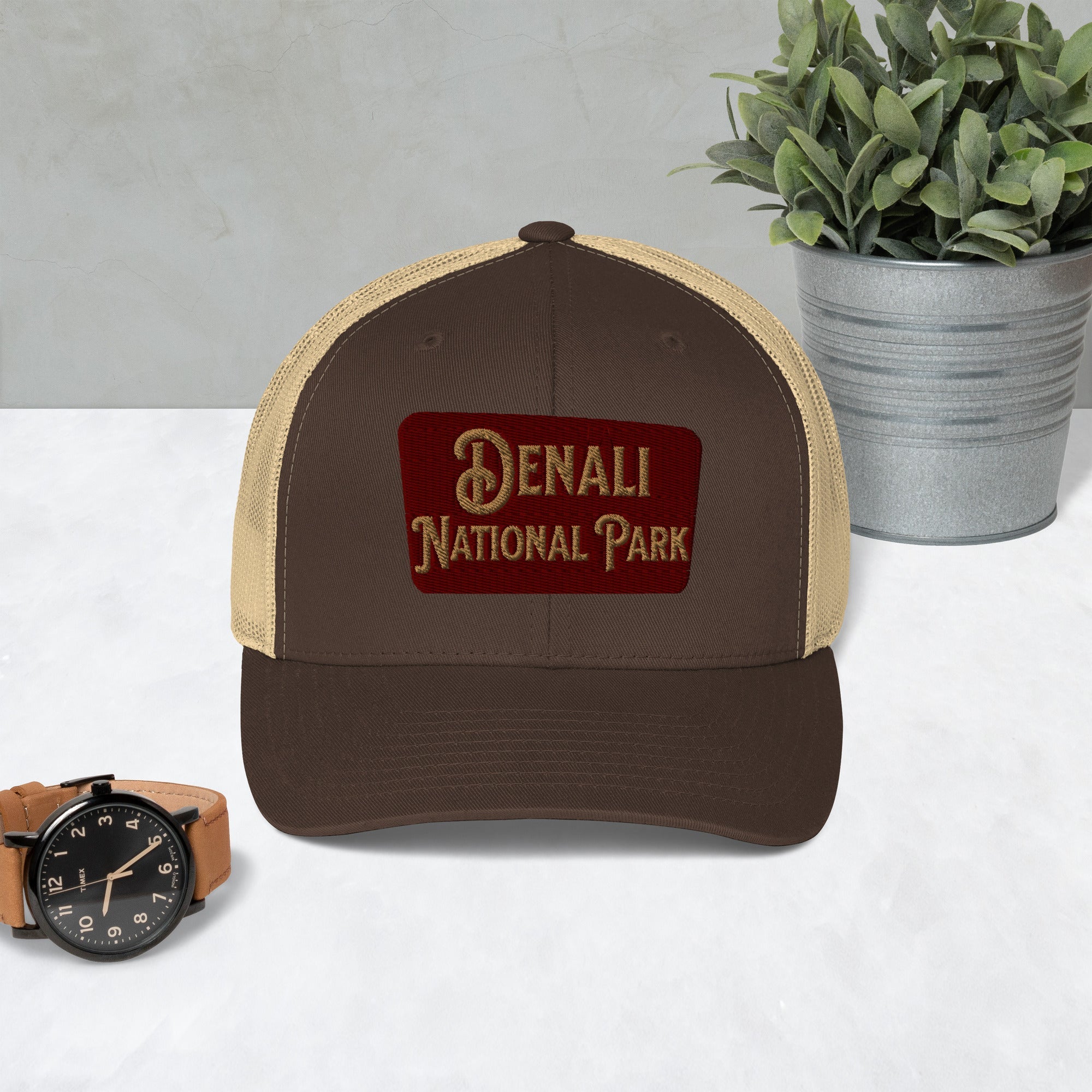 Denali National Park Sign Embroidered Trucker Hat