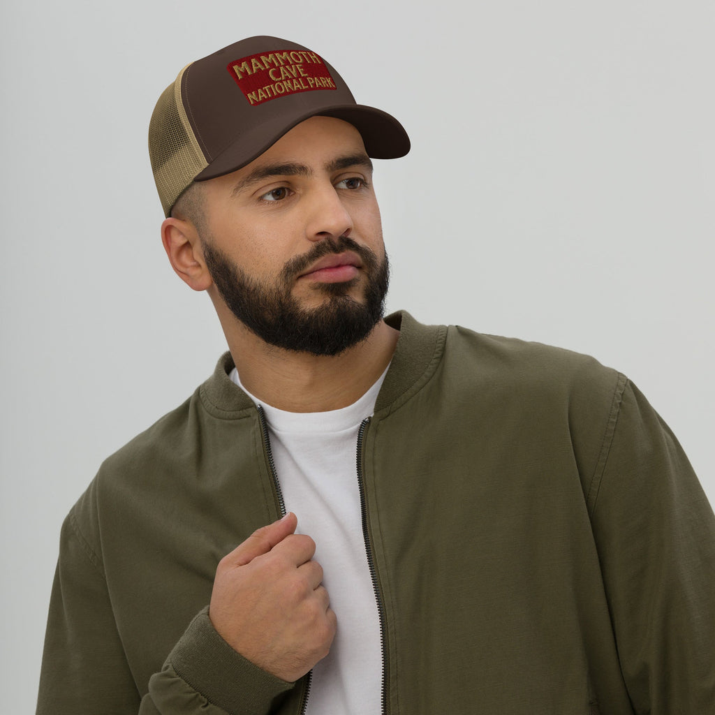 Mammoth Cave National Park Sign Embroidered Trucker Hat