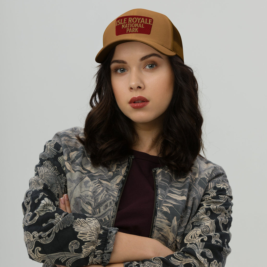 Isle Royale National Park Sign Embroidered Trucker Hat