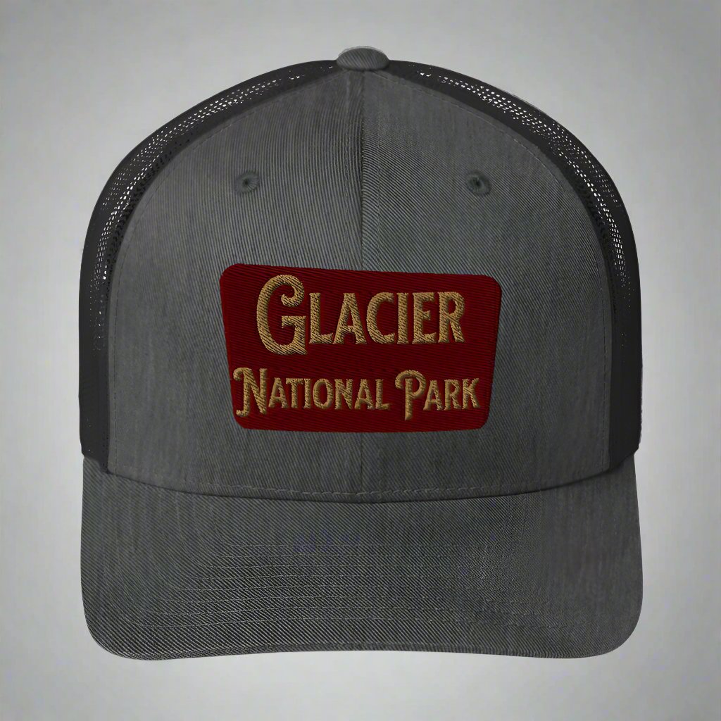 Glacier Embroidered National Park Sign Trucker Hat