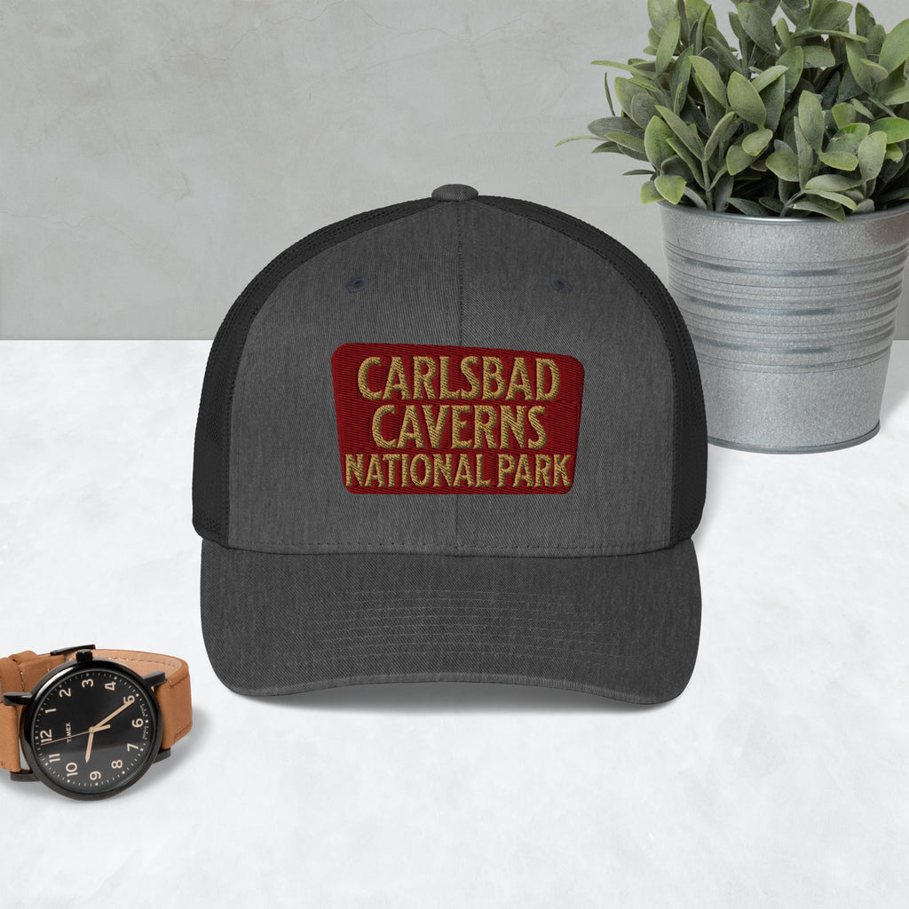 Carlsbad Caverns National Park Sign Embroidered Trucker Hat