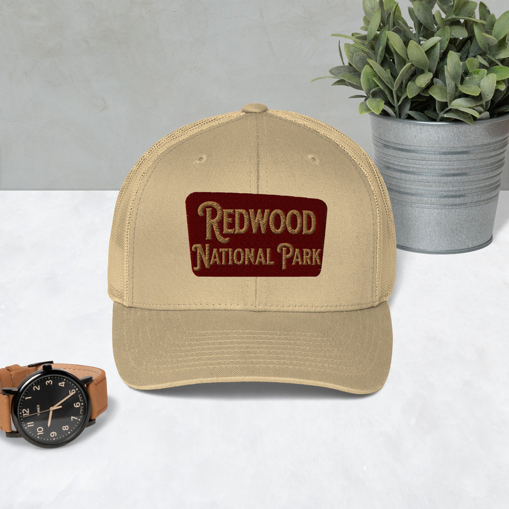 Redwood Embroidered National Park Sign Hat Trucker Cap