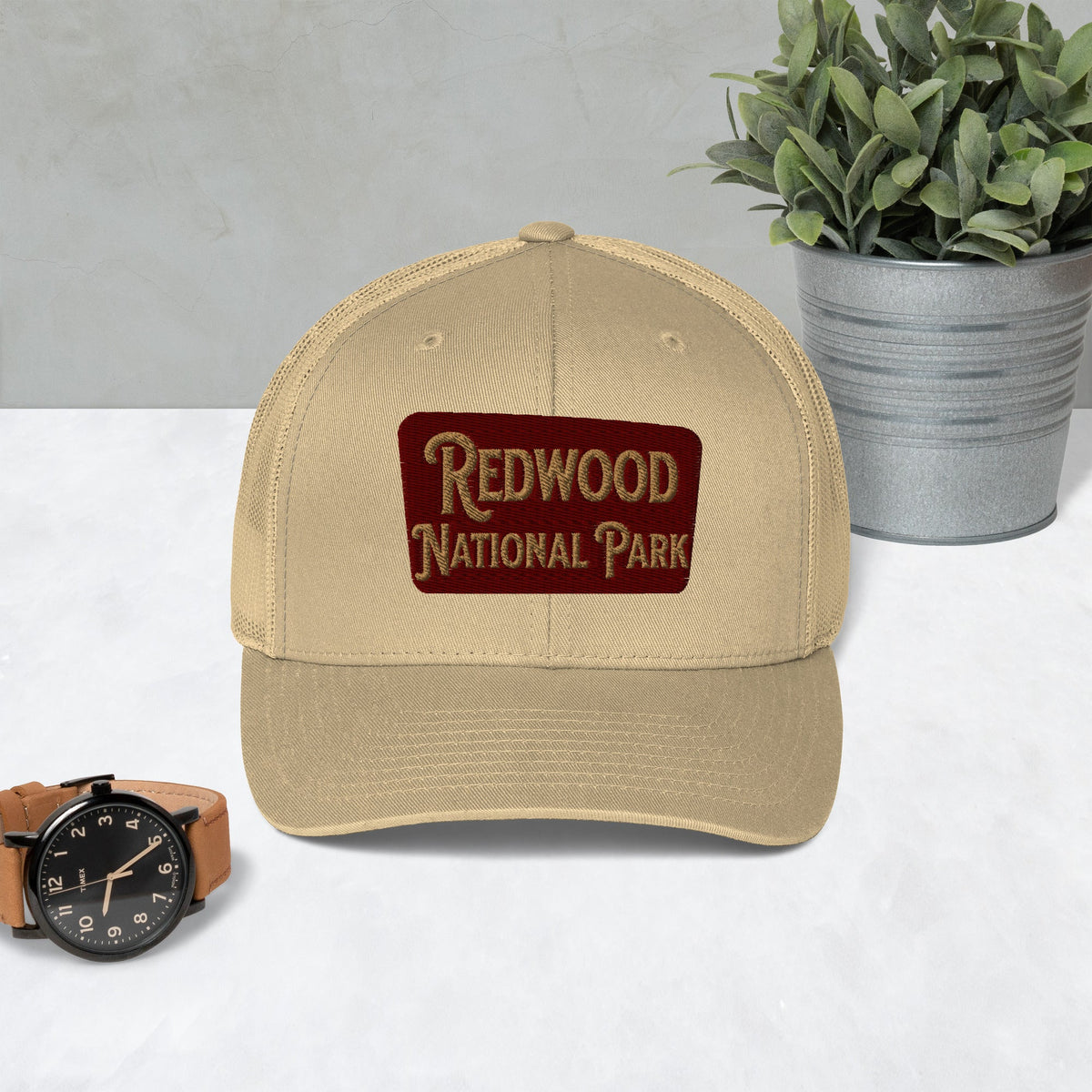 Redwood Embroidered National Park Sign Hat Trucker Cap
