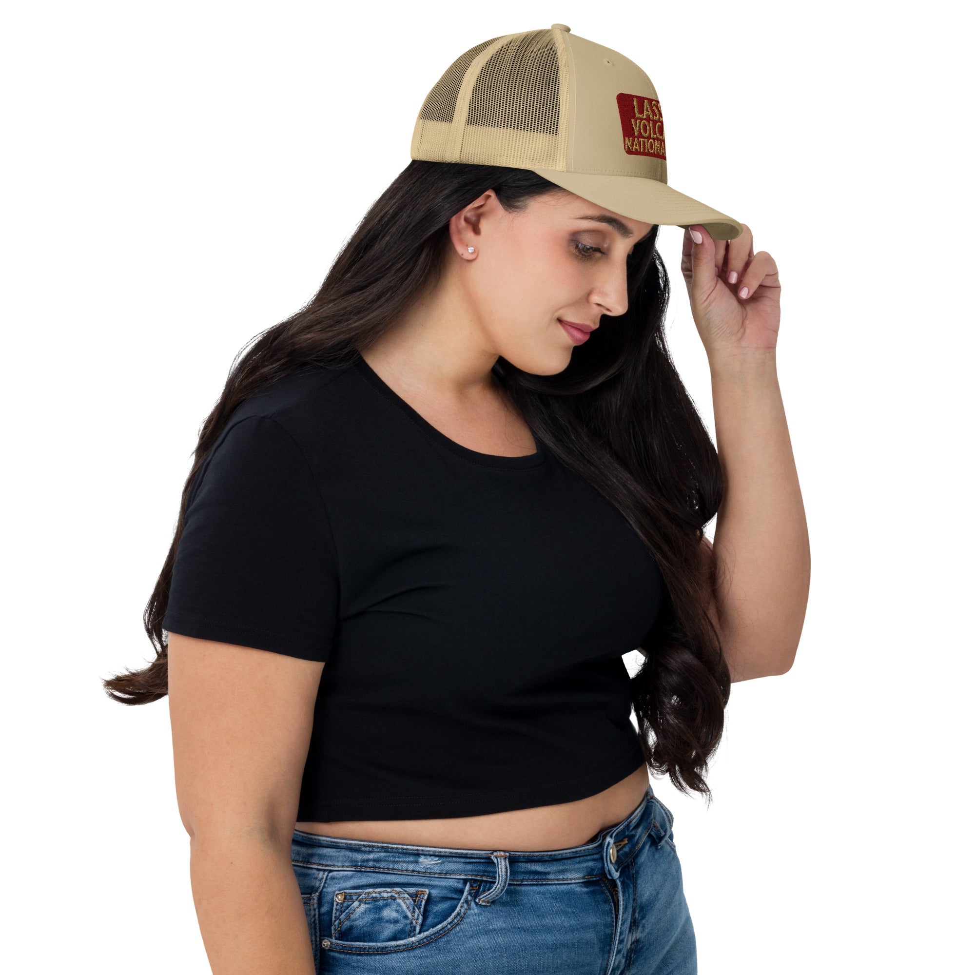 Lassen Volcanic National Park Sign Embroidered Trucker Hat