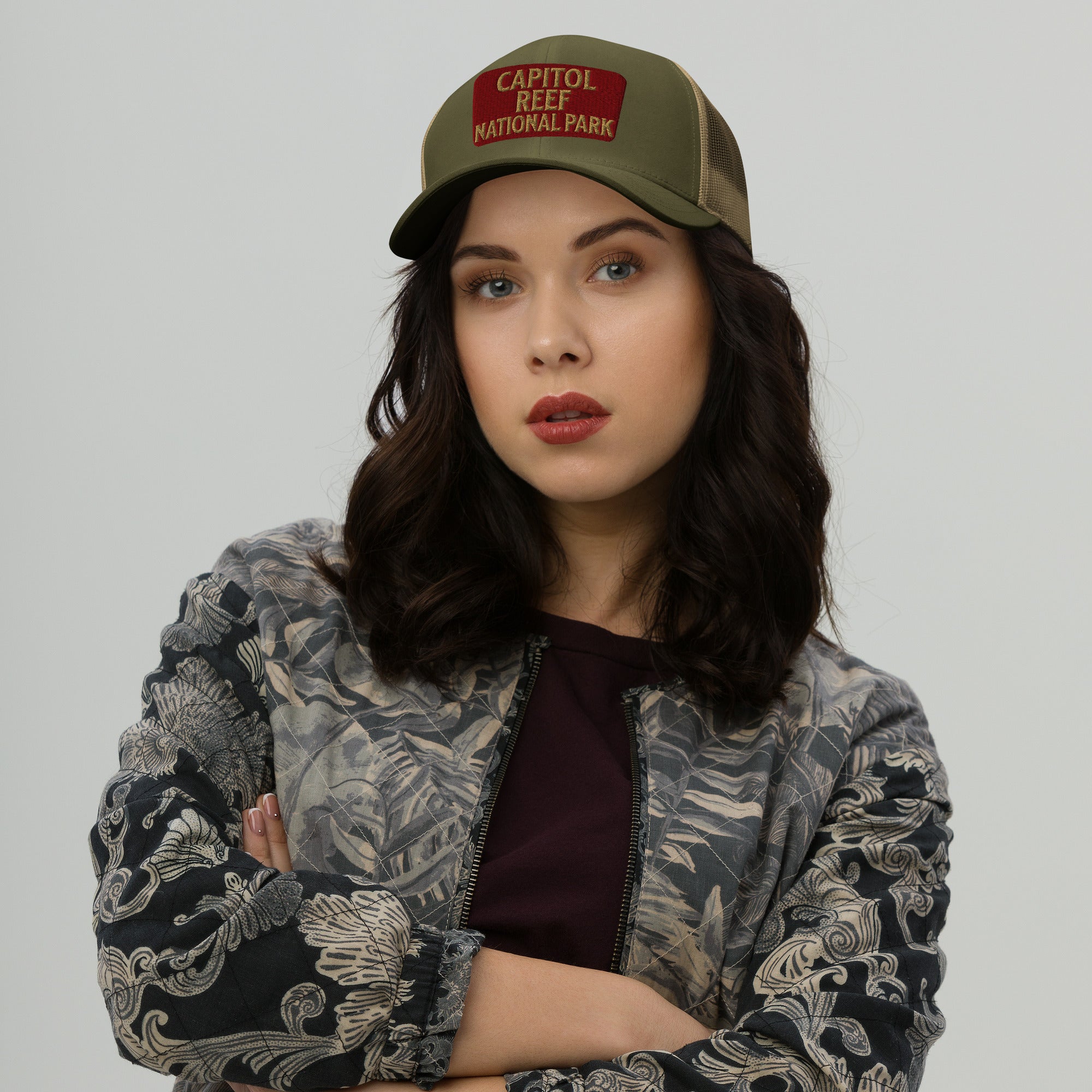 Capitol Reef National Park Sign Embroidered Trucker Hat