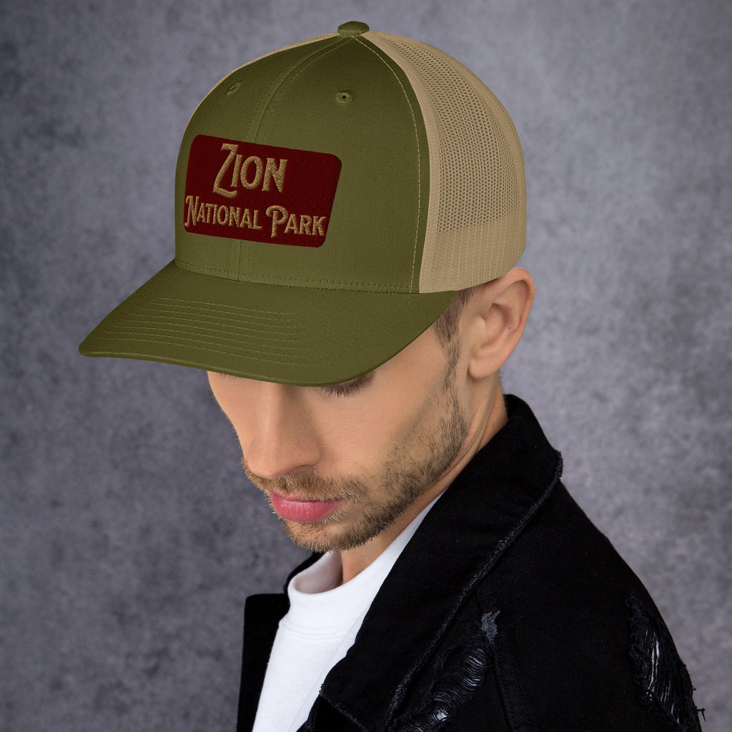Zion National Park Sign Trucker Cap
