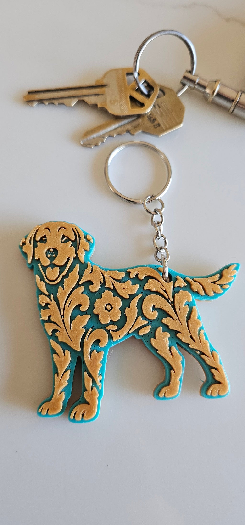 3D Print Labrador Retriever Tooled Keychain Made in America