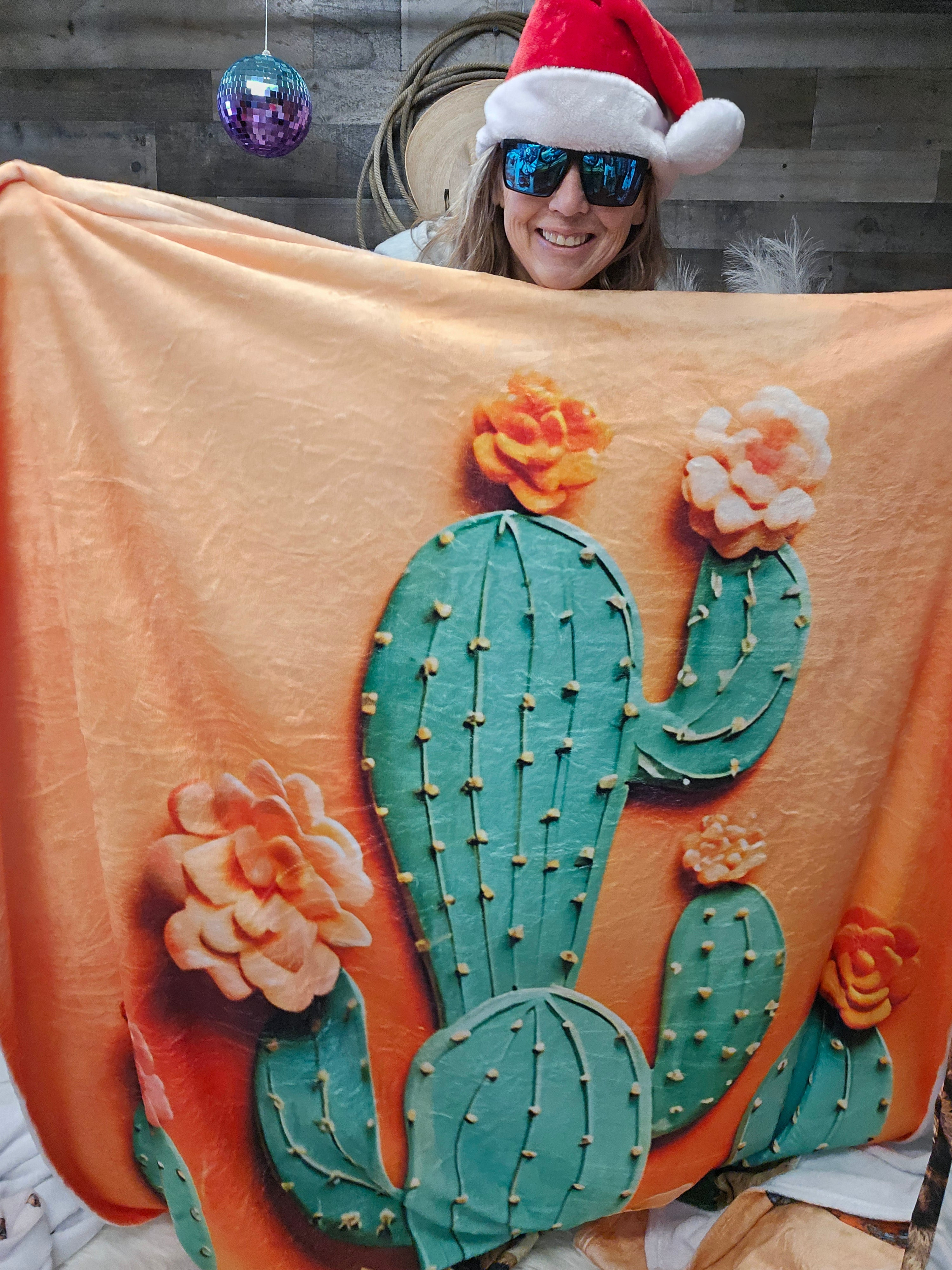 Beautiful Cactus 60x80 Throw Blanket Made in USA