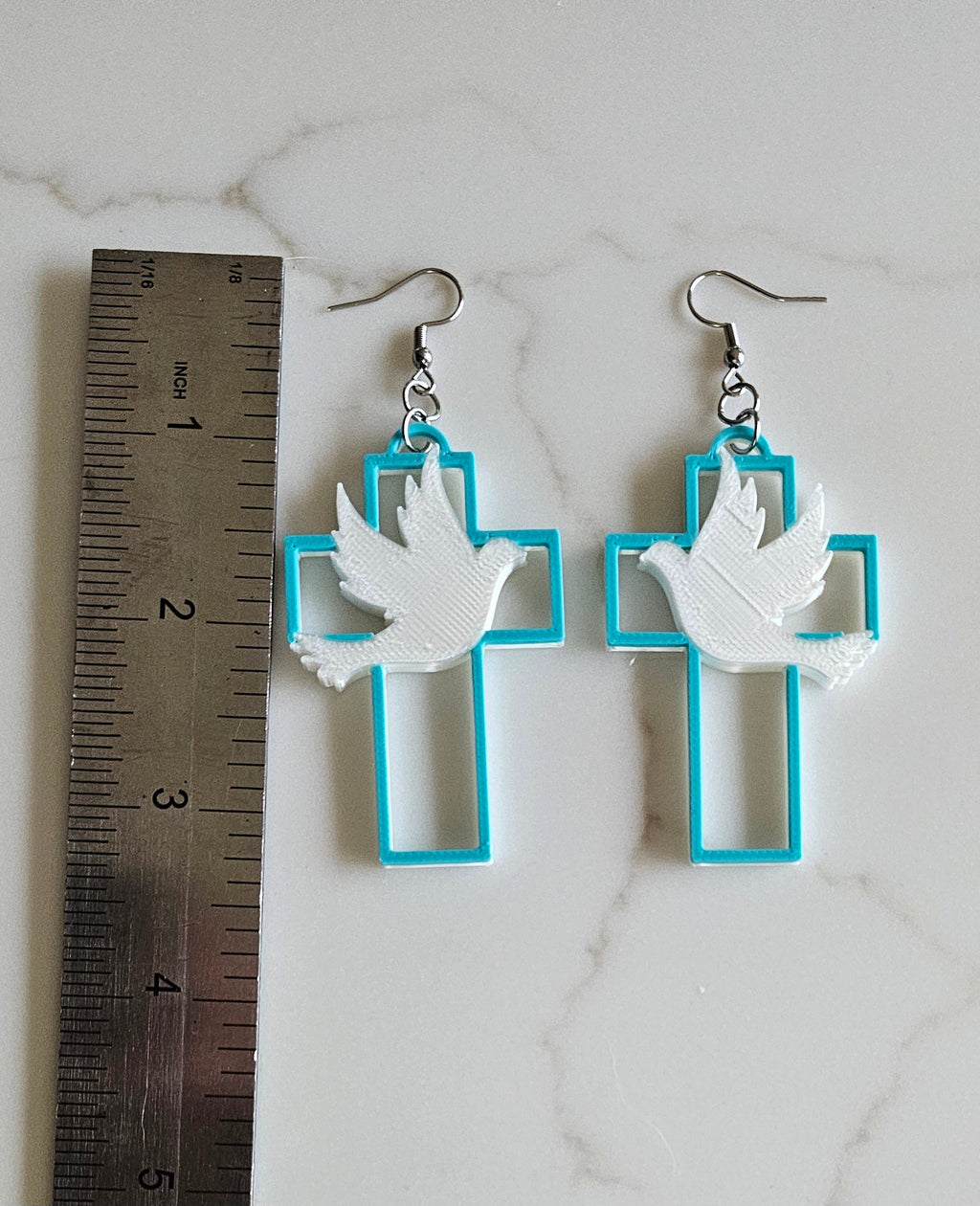 3D Print Christian Cross Faith Earrings Made in America