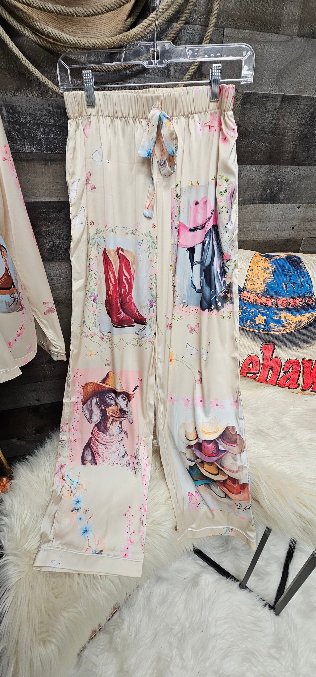 Danilo Painted Cowgirl Satin Long Pajamas