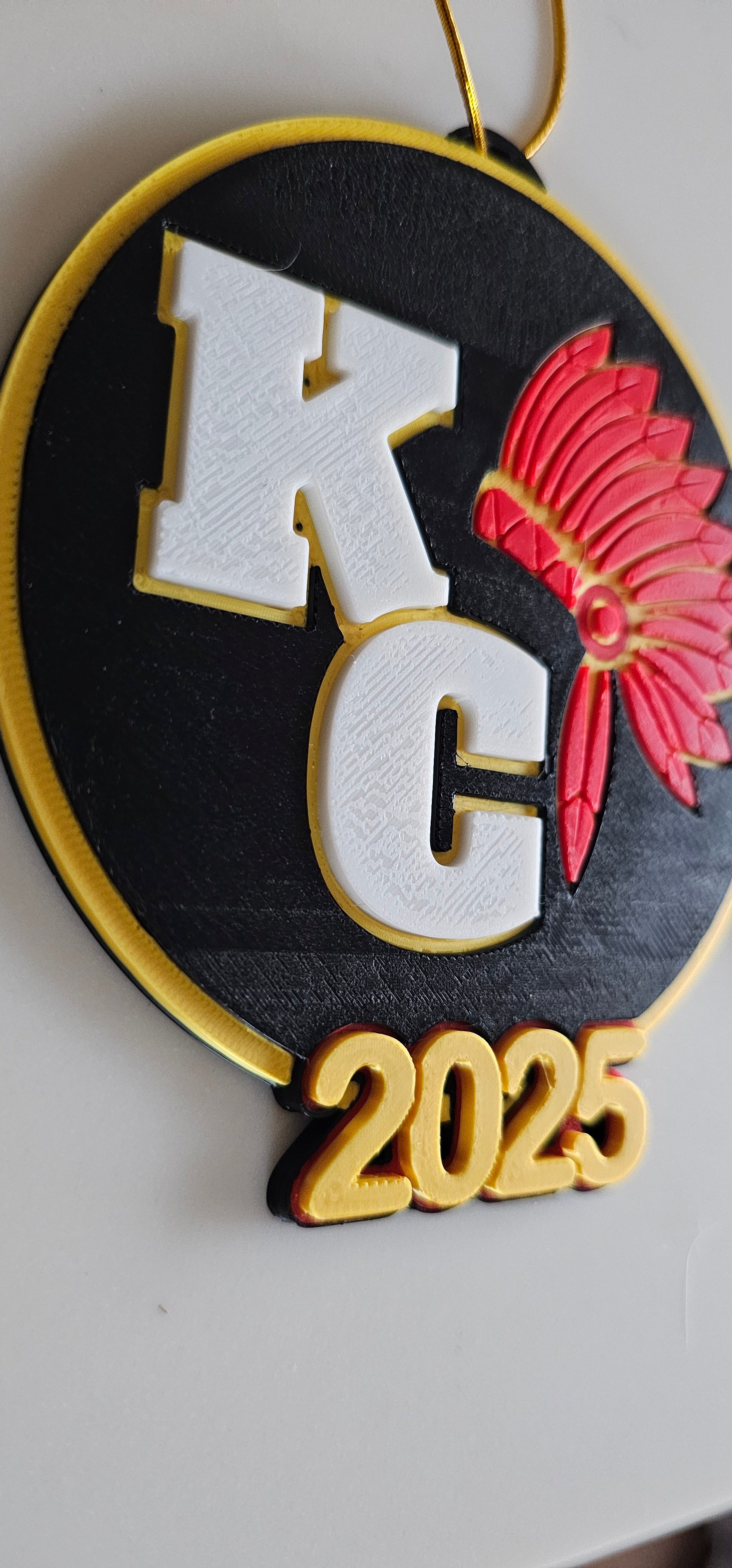 3D Print Chiefs Kc Kansas City Football Ornament or Keychain