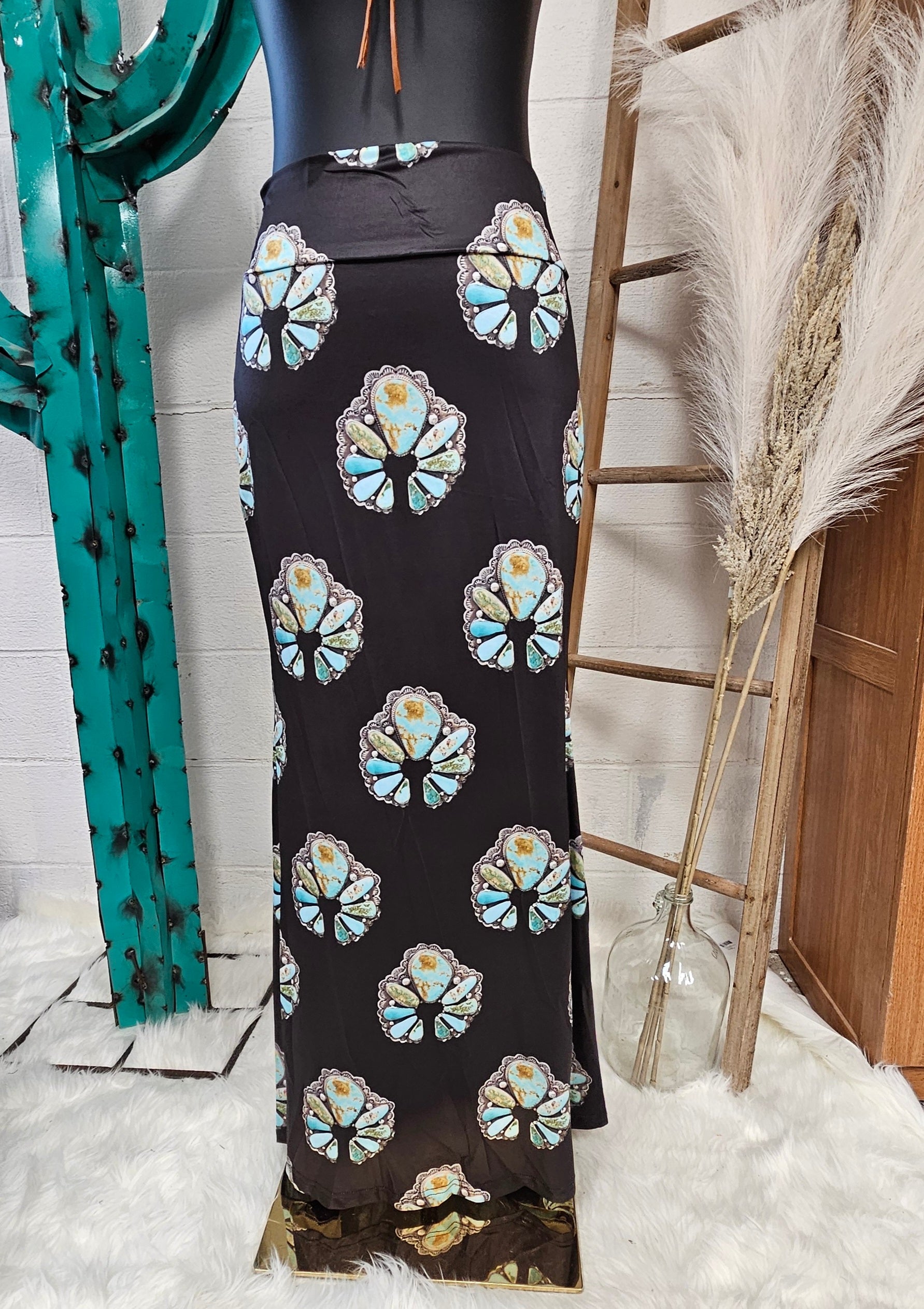 Turquoise Naja Maxi Skirt