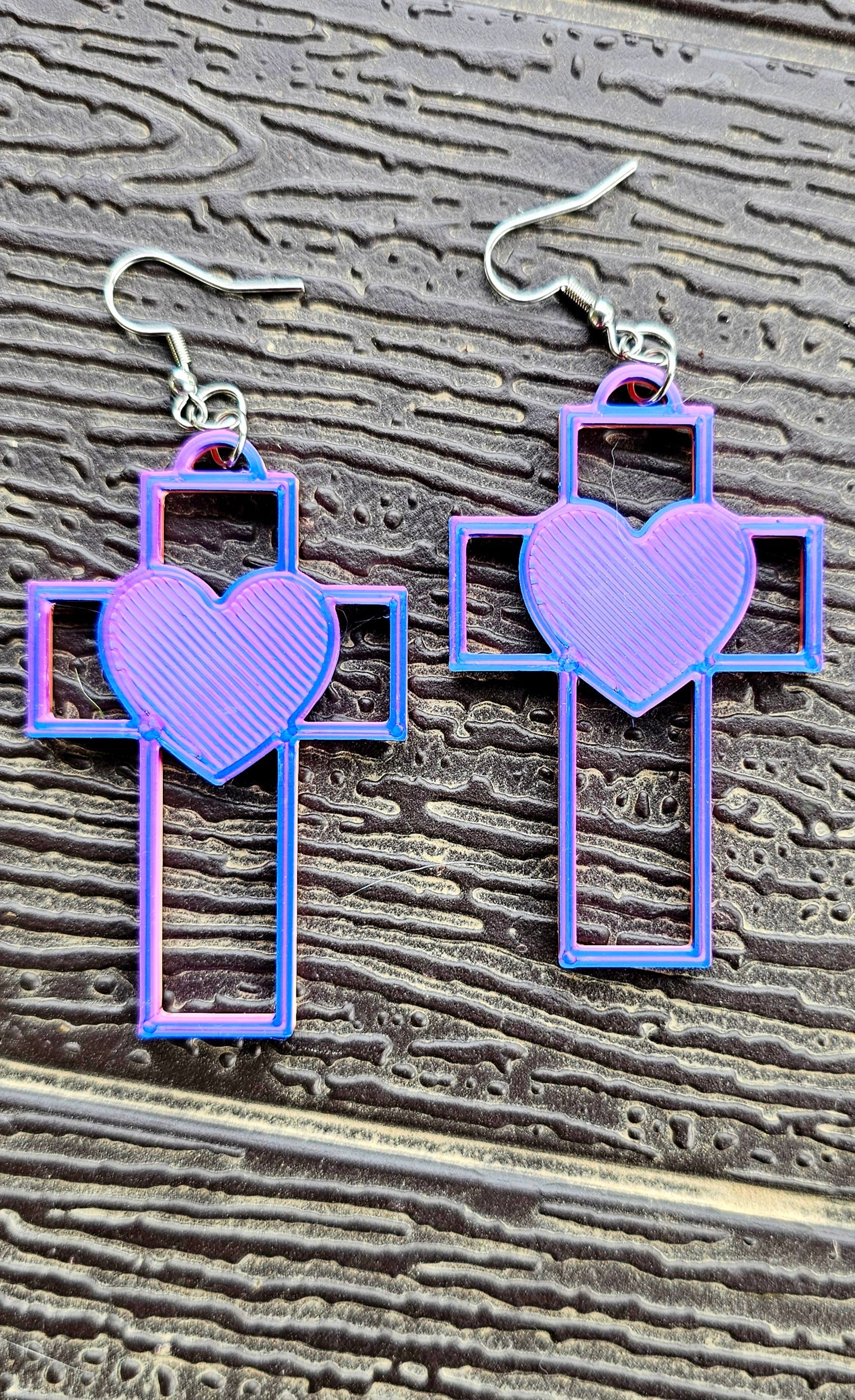 3D Print Christian Cross Faith Earrings Made in America
