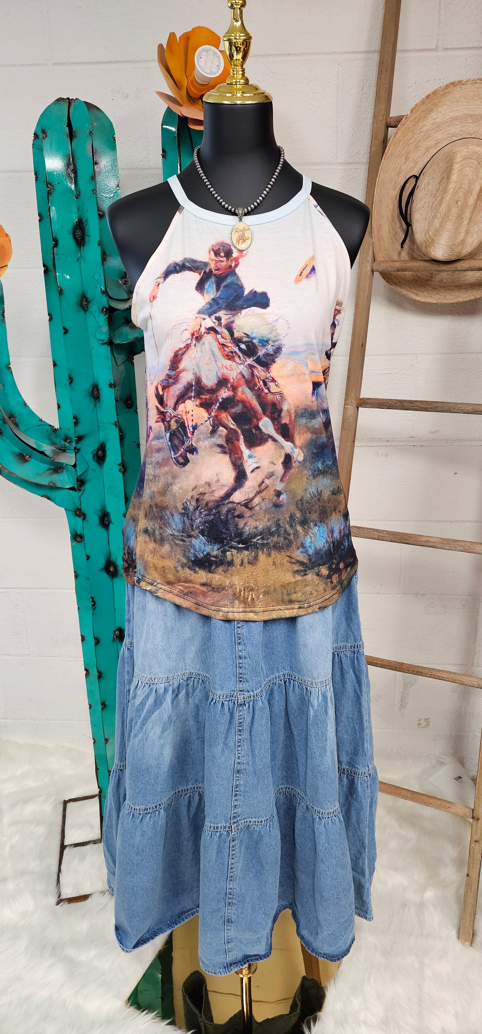 Vintage Western Cowboy Women's Tank Top