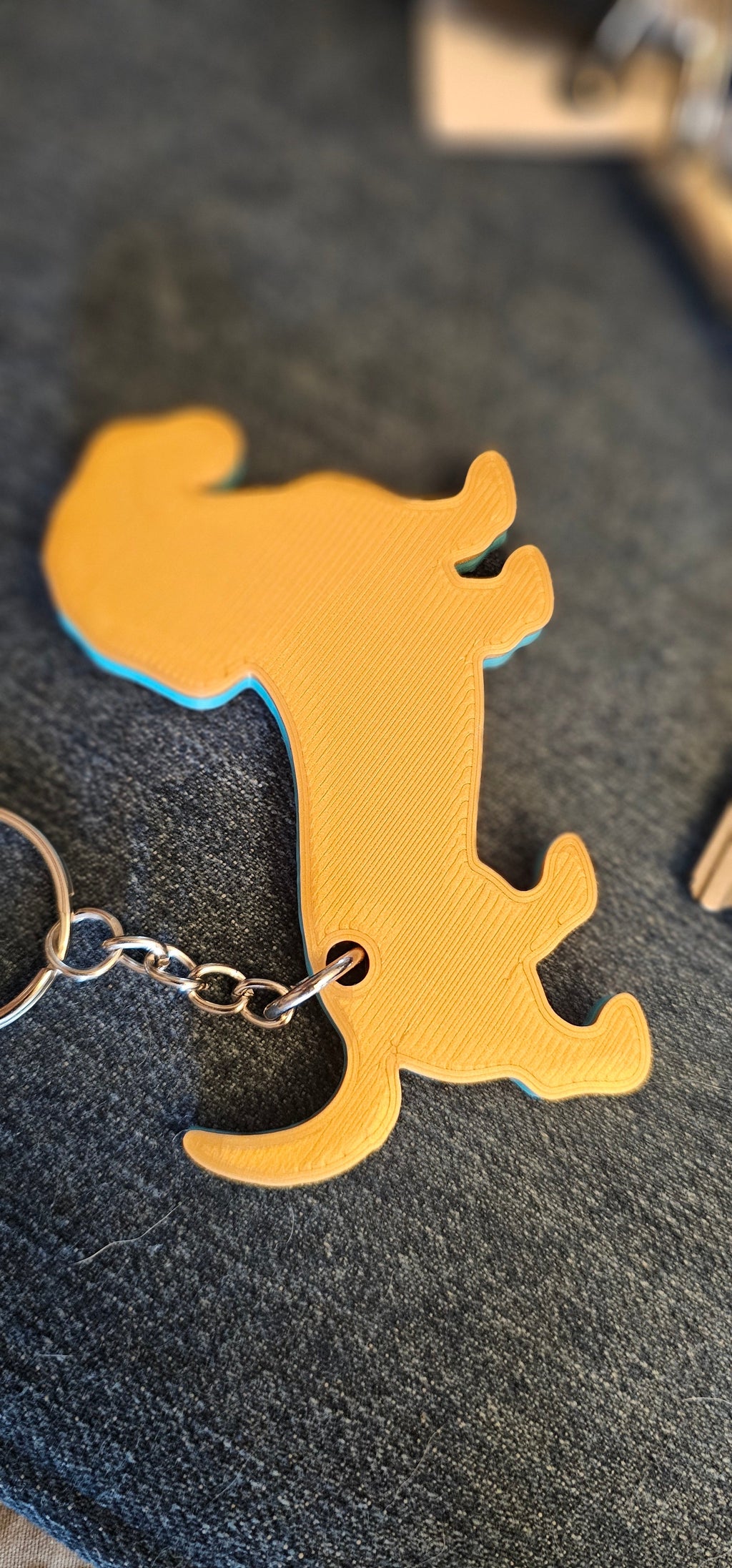 3D Print Dachshund Weiner Dog Tooled Keychain Made in America