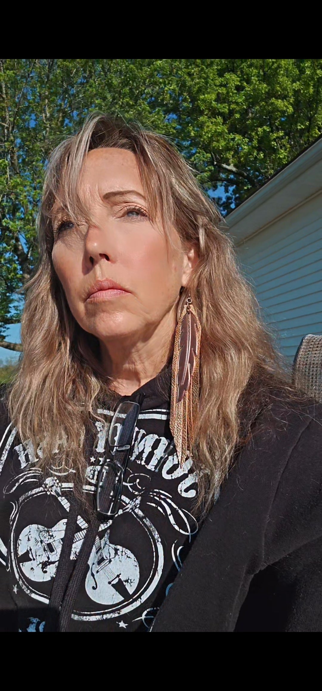 3D Printed Feather Leather Fringe Earrings Made in America