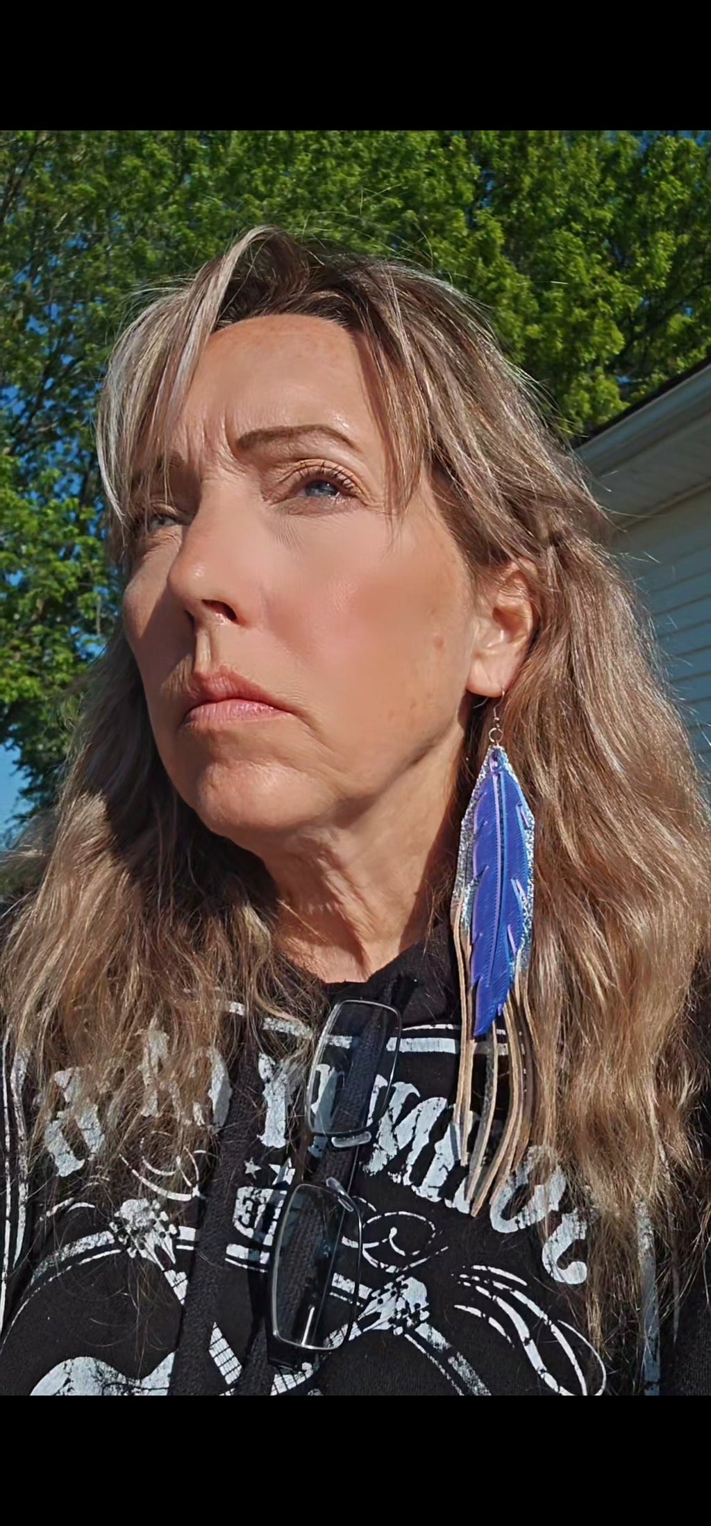 3D Printed Feather Leather Fringe Earrings Made in America