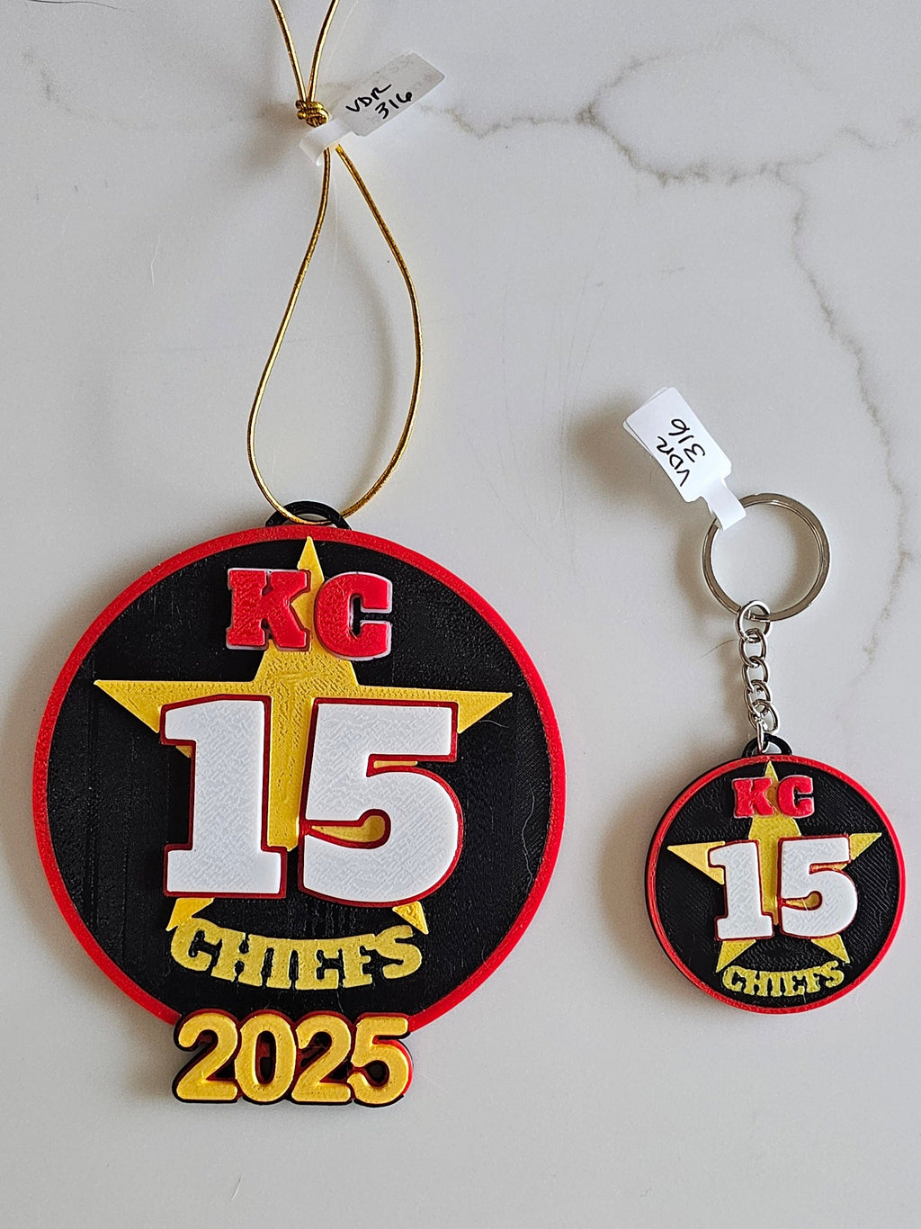 3D Print Chiefs Kc 15 Mahomes Kansas City Patrick Football Ornament or Keychain