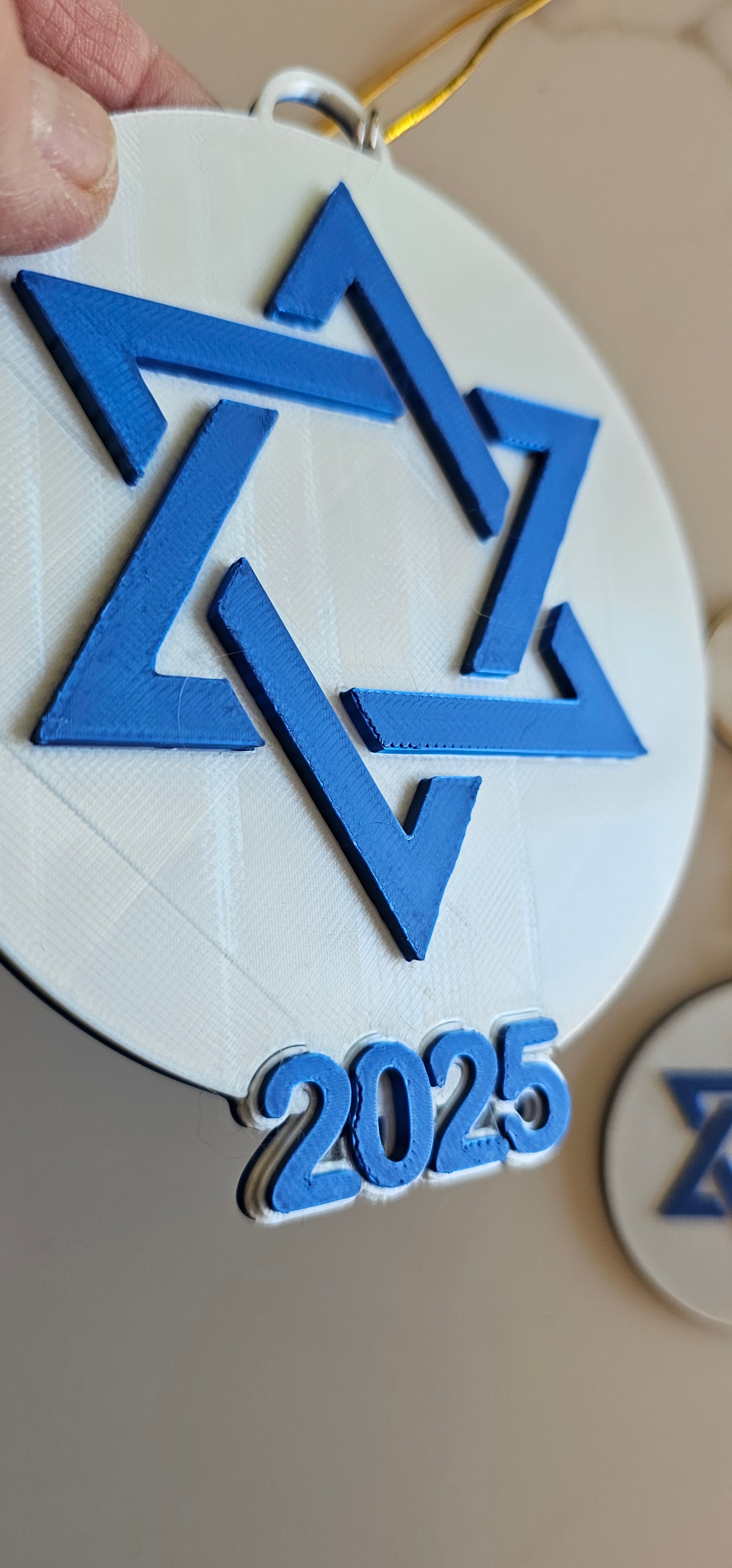 3D Print Israel Flag Star of David Ornament or Keychain