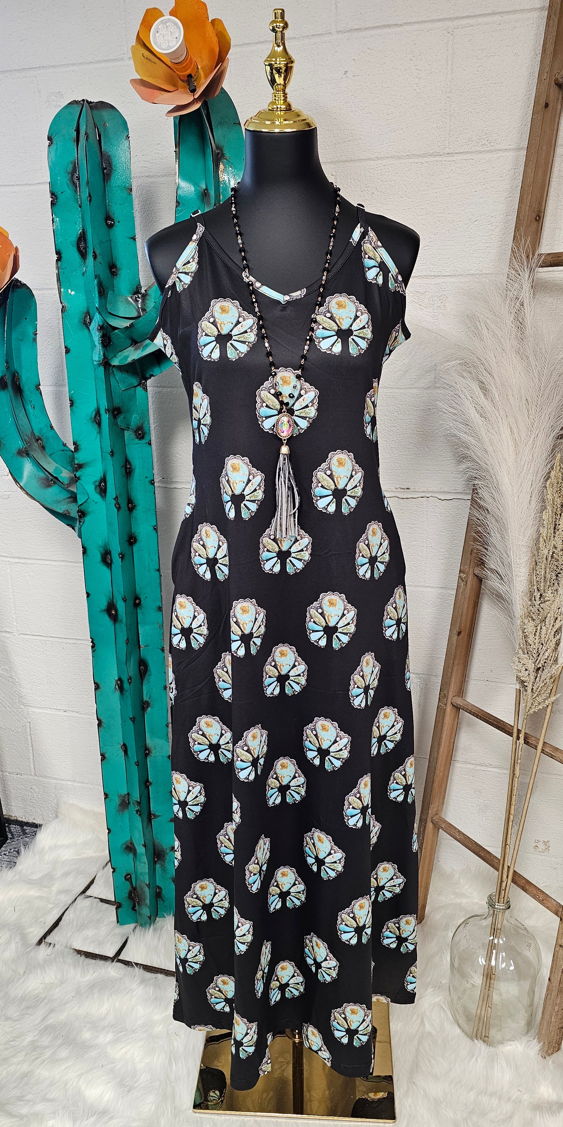 Turquoise Naja Maxi Dress