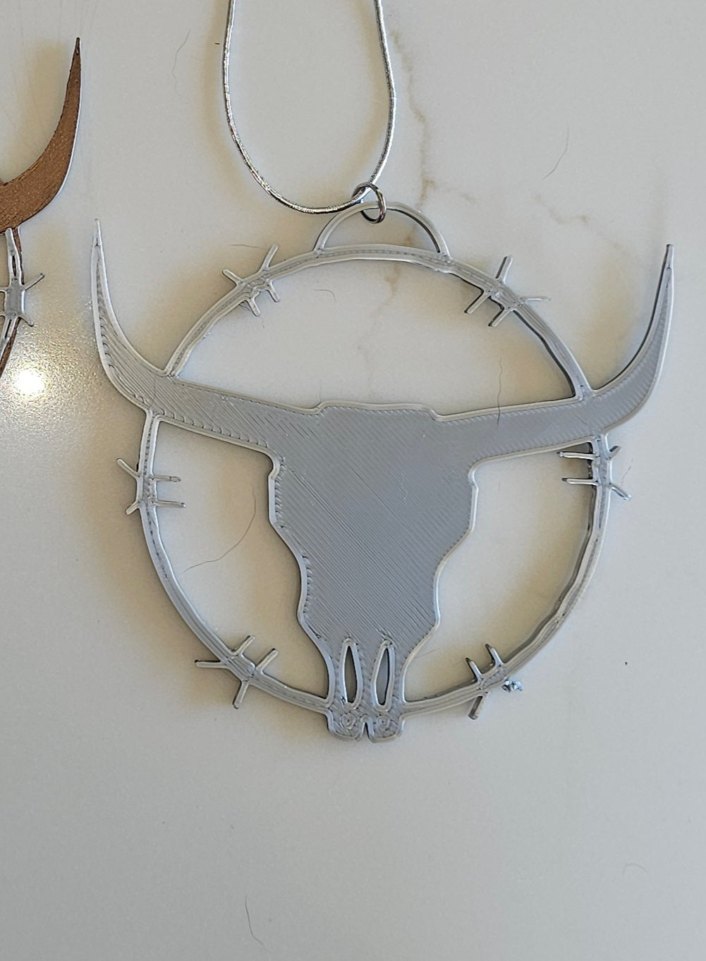 3D Print Longhorn Texas Ranch Western Barbwire Christmas Ornaments Made in America