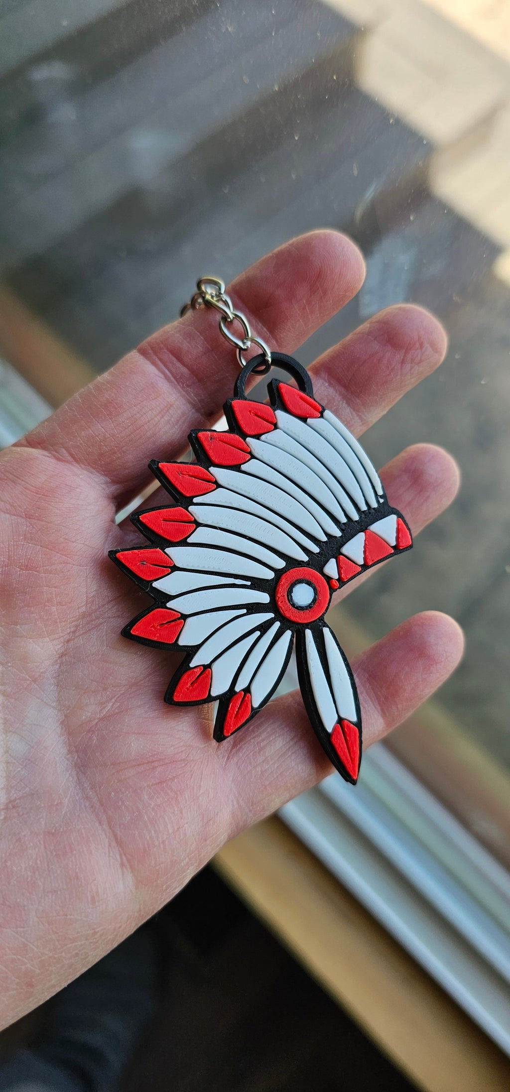 3D Print Chiefs Kc 15 Mahomes Kansas City Kelce Football Indian Headdress Keychain