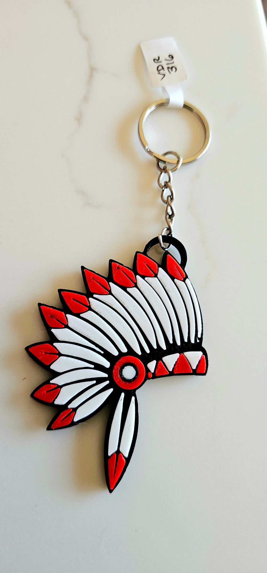 3D Print Chiefs Kc 15 Mahomes Kansas City Kelce Football Indian Headdress Keychain